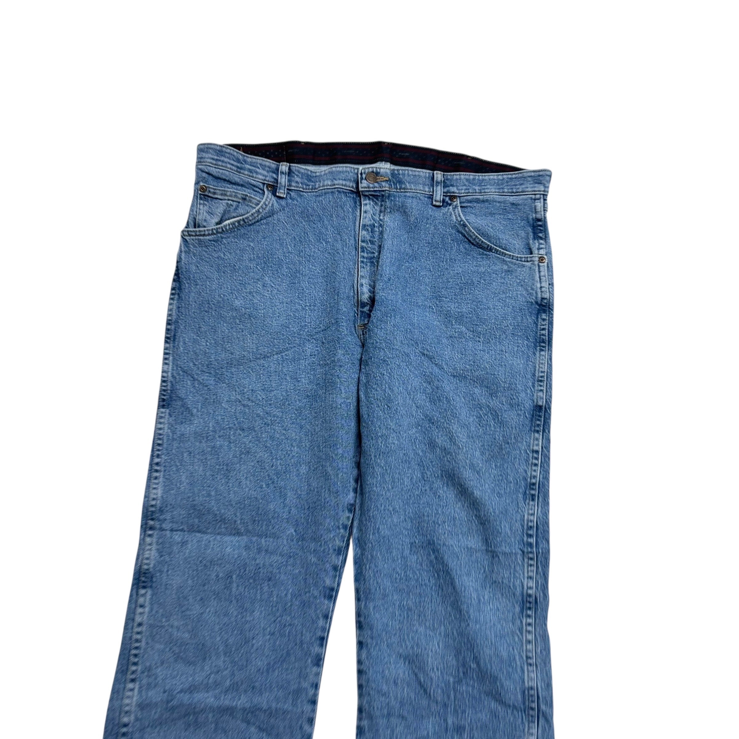 Wrangler Jeans W40 L29 Mens Light Blue Regular Straight Fit Stretch Denim