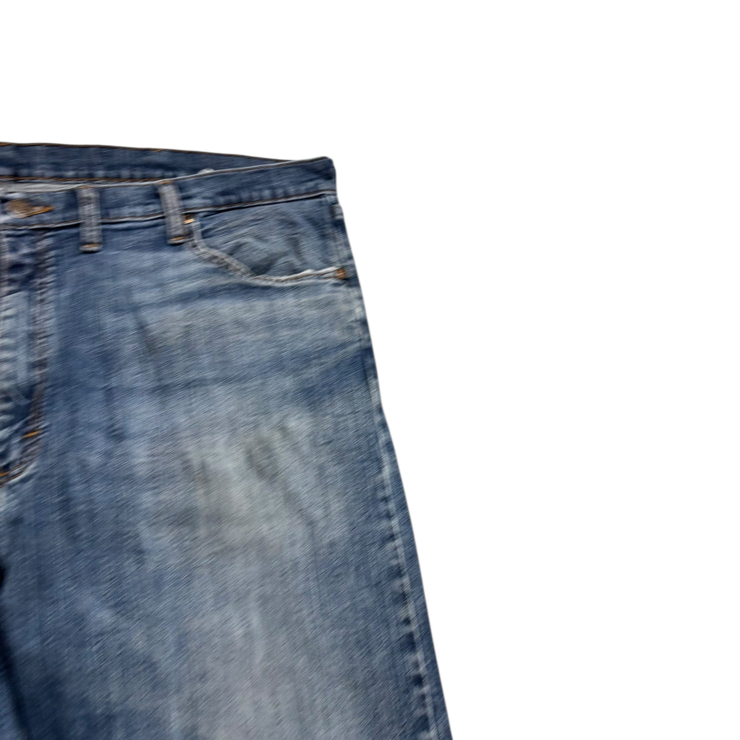 Wrangler Jeans W42 L30 Mens Mid Blue Relaxed Straight Fit Stretch Denim (F)