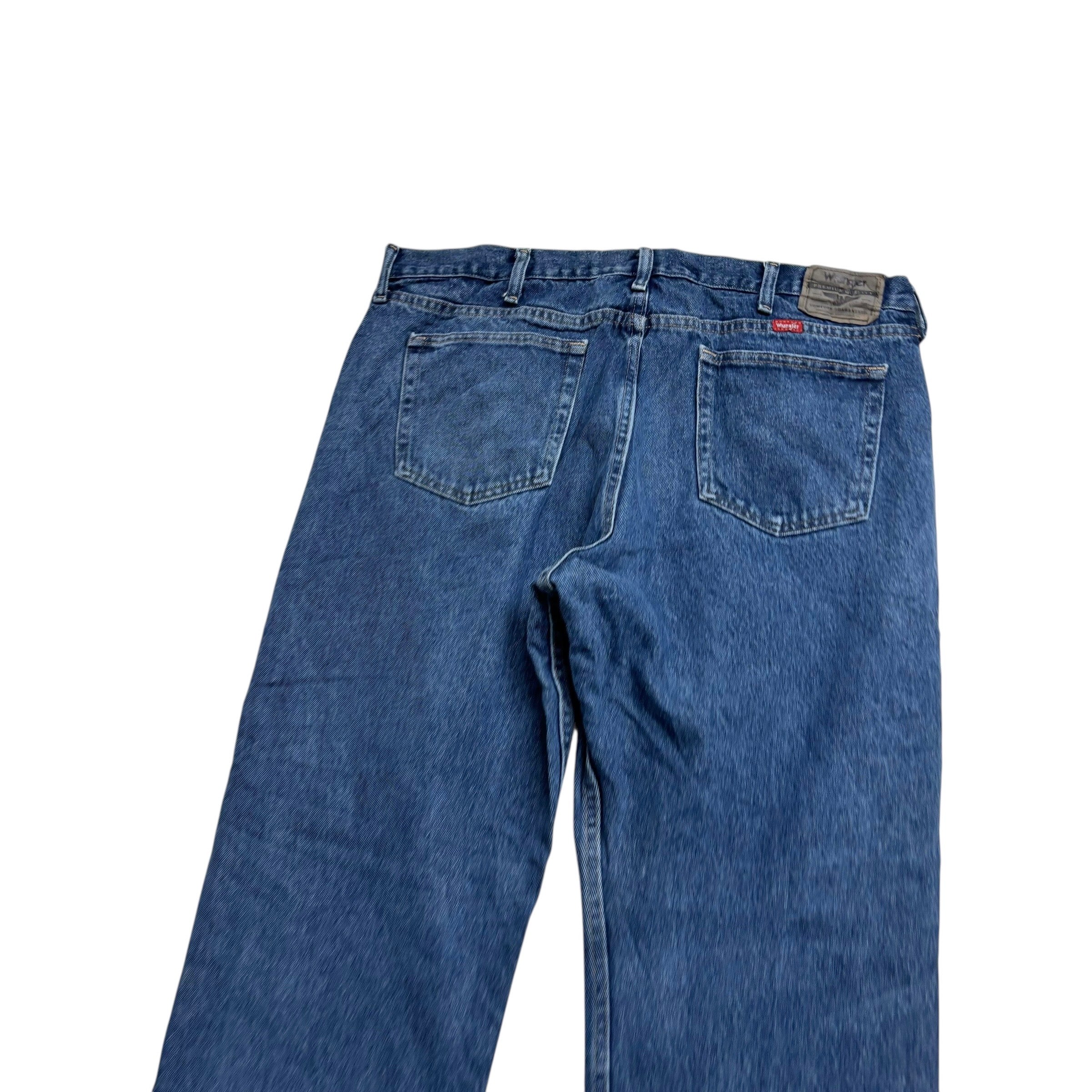 Wrangler Jeans W40 L30 Mens Mid Blue Baggy Relaxed Straight Fit Denim (E)