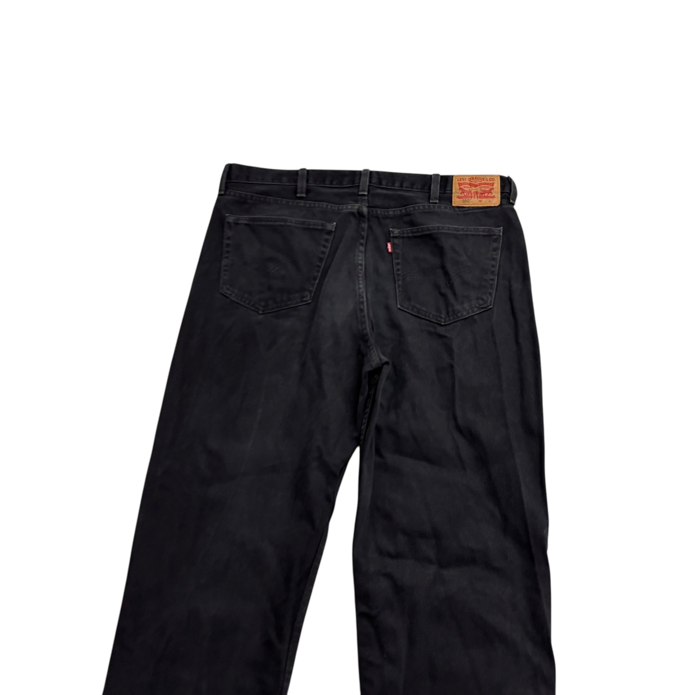 Levis 550 Jeans W40 L38 Mens Black Baggy Relaxed Straight Fit Denim