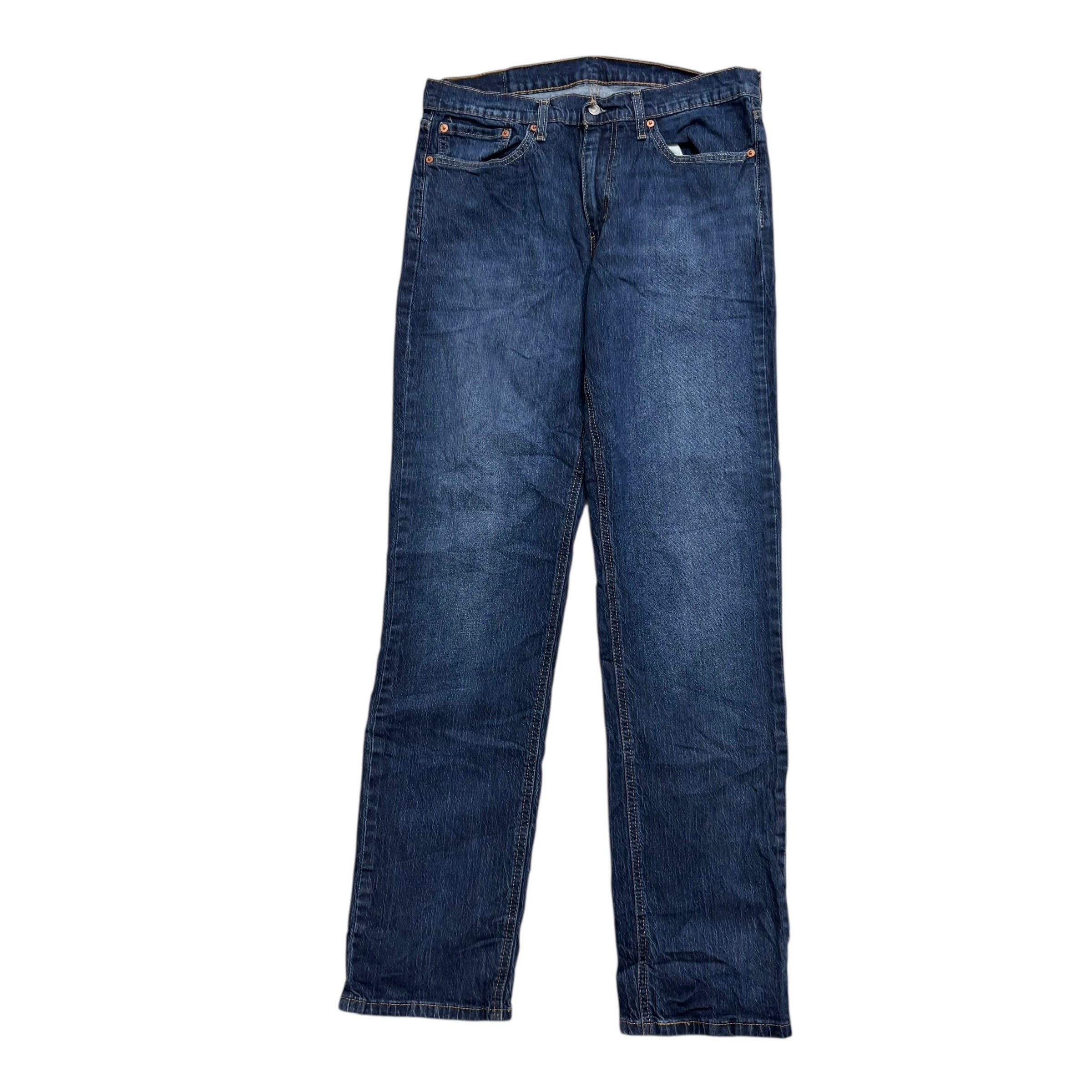 Levis 541 Jeans W35 L36 Mens Dark Blue Athletic Tapered Fit Stretch Denim (E)