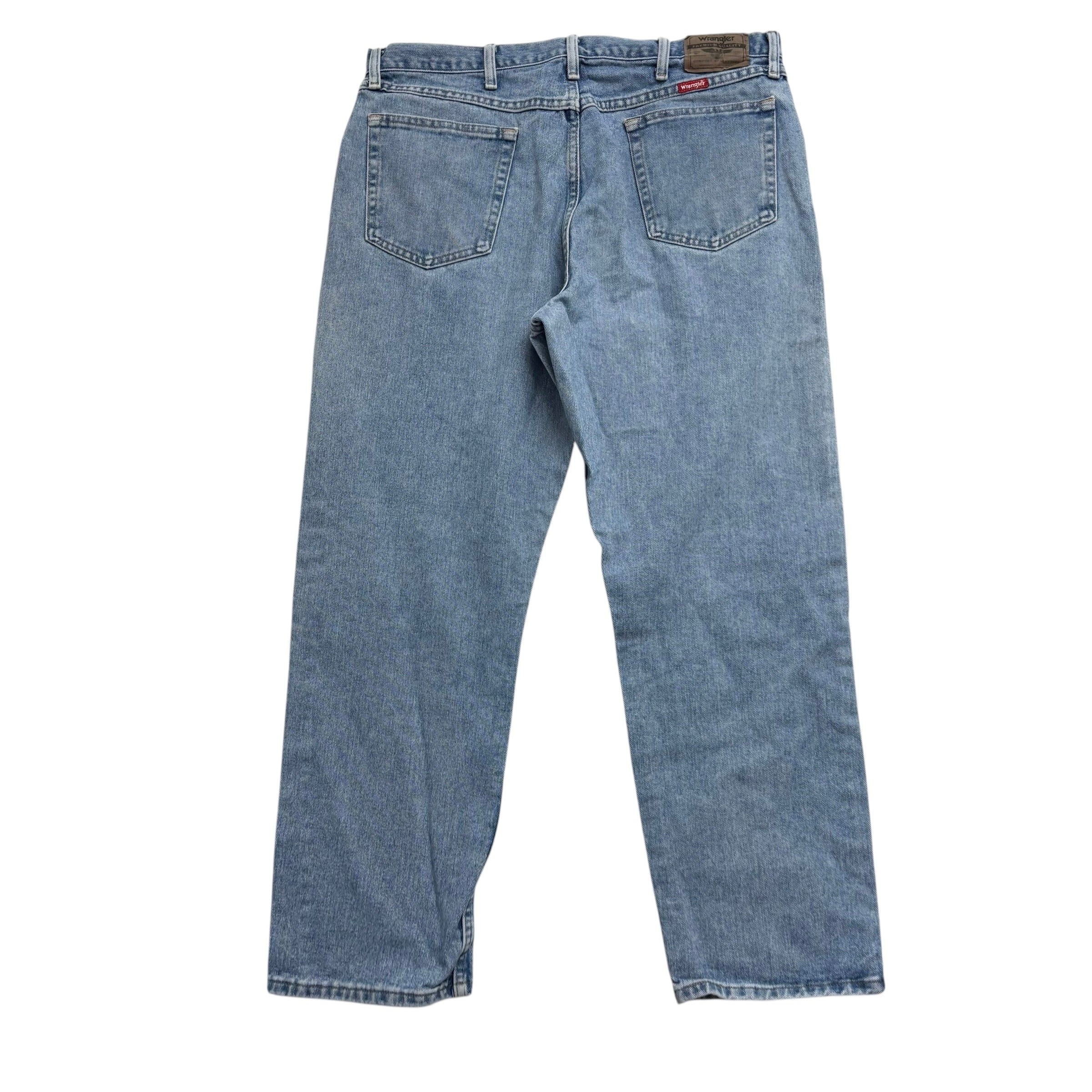 Wrangler Jeans W38 L30 Mens Light Blue Relaxed Straight Fit Denim (E)