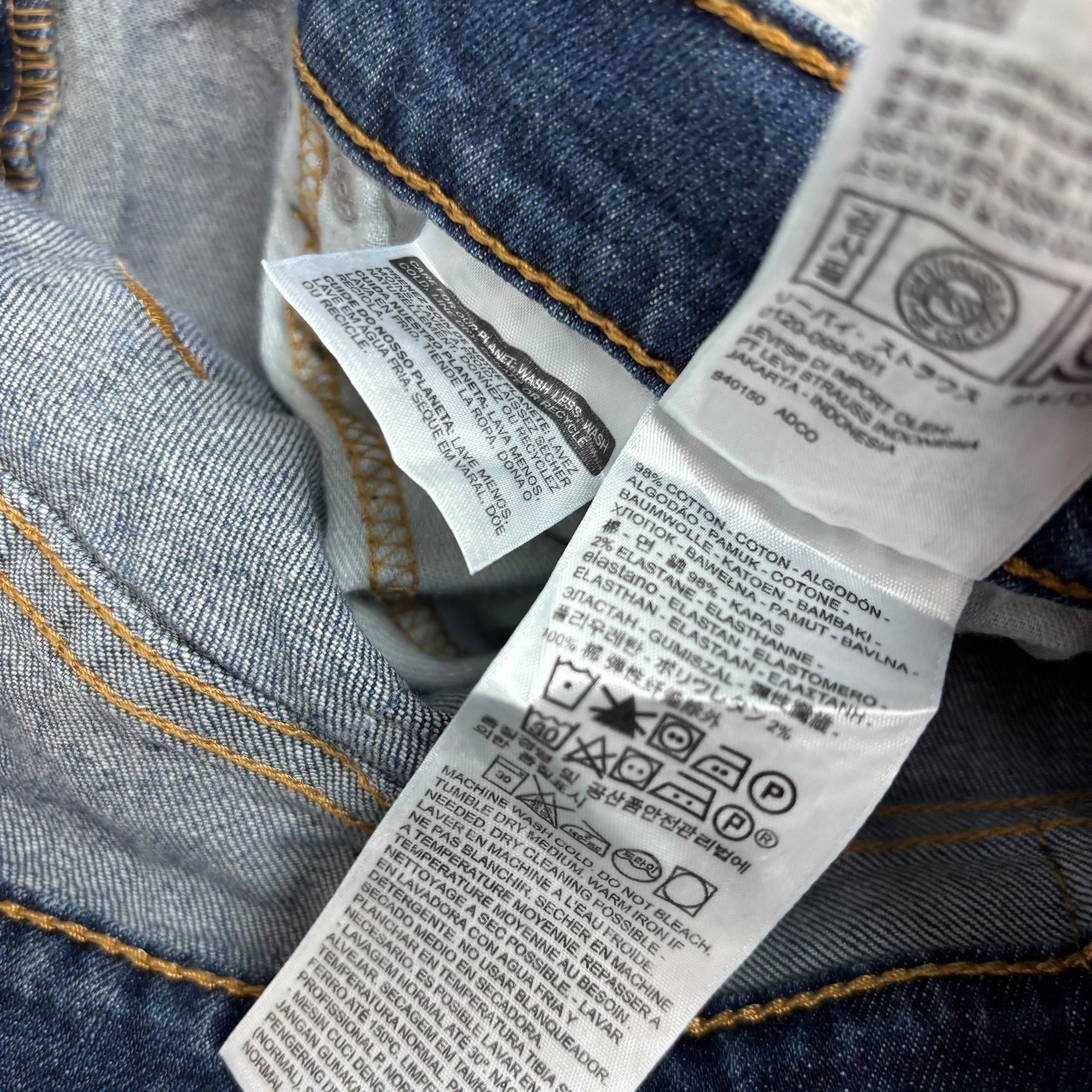 Levis 505 Jeans W38 L32 Mens Mid Blue Regular Straight Fit Stretch Denim