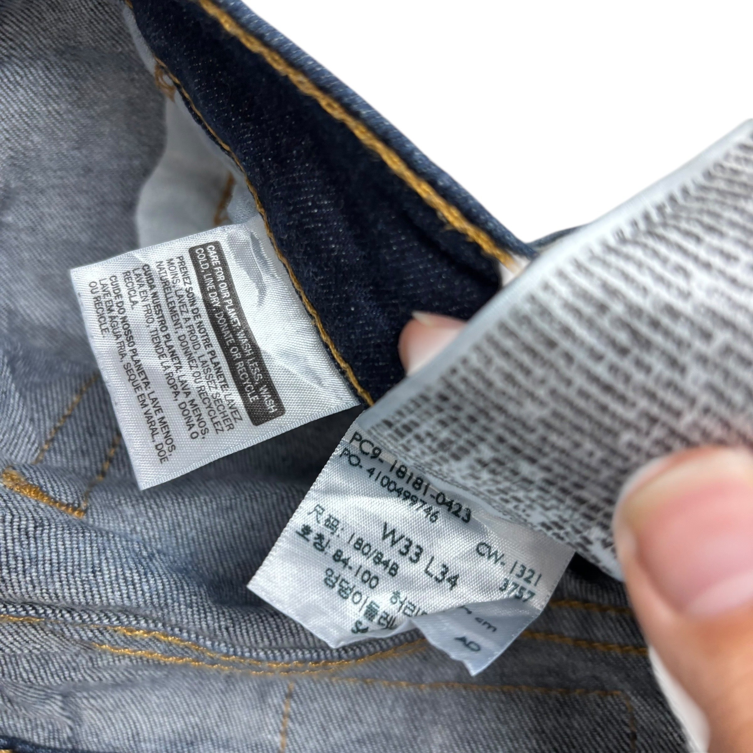 Levis 541 Jeans W33 L34 Mens Dark Blue Athletic Tapered Fit Stretch Denim