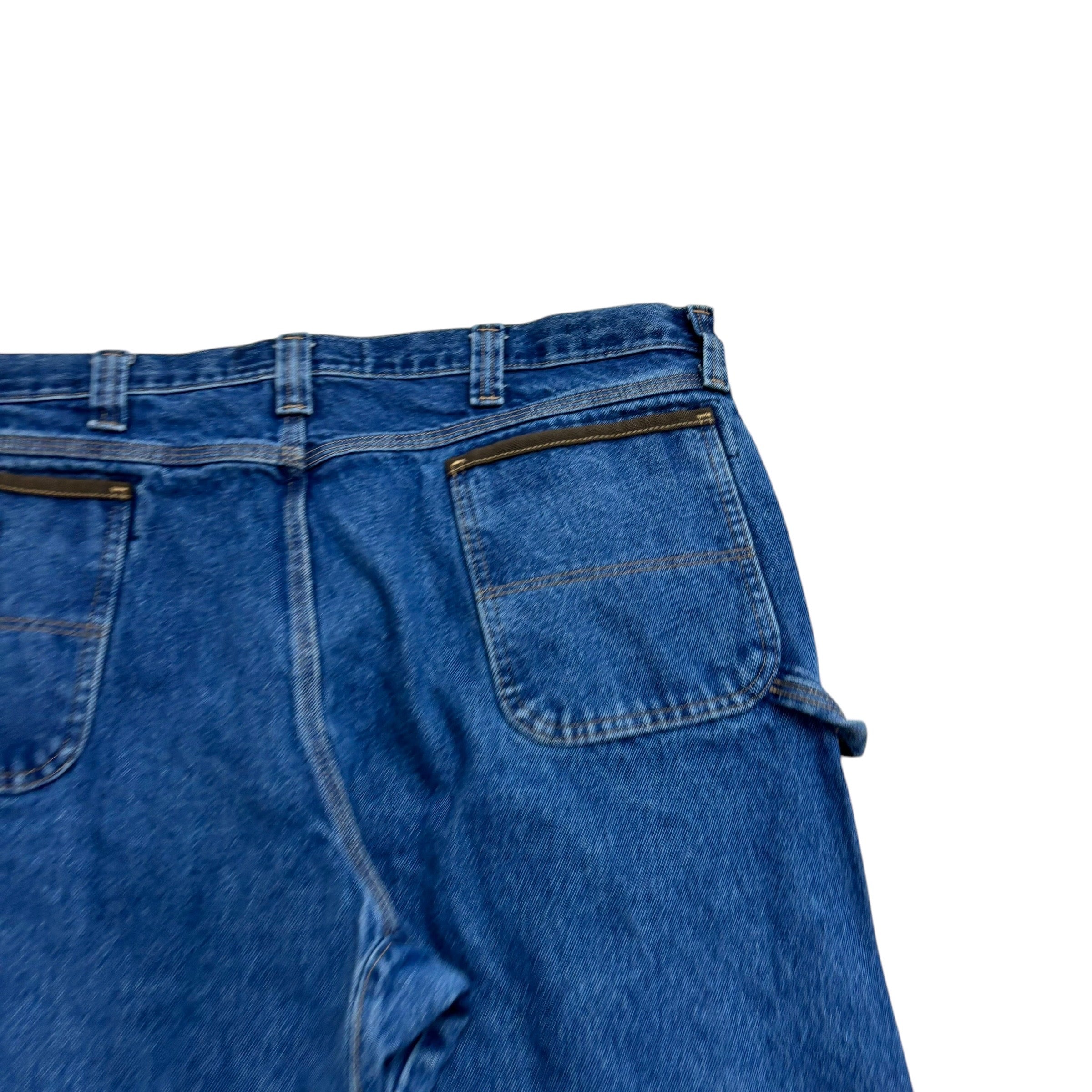 Wrangler Carpenter Jeans W42 L30 Mens Mid Blue Baggy Relaxed Straight Fit Denim