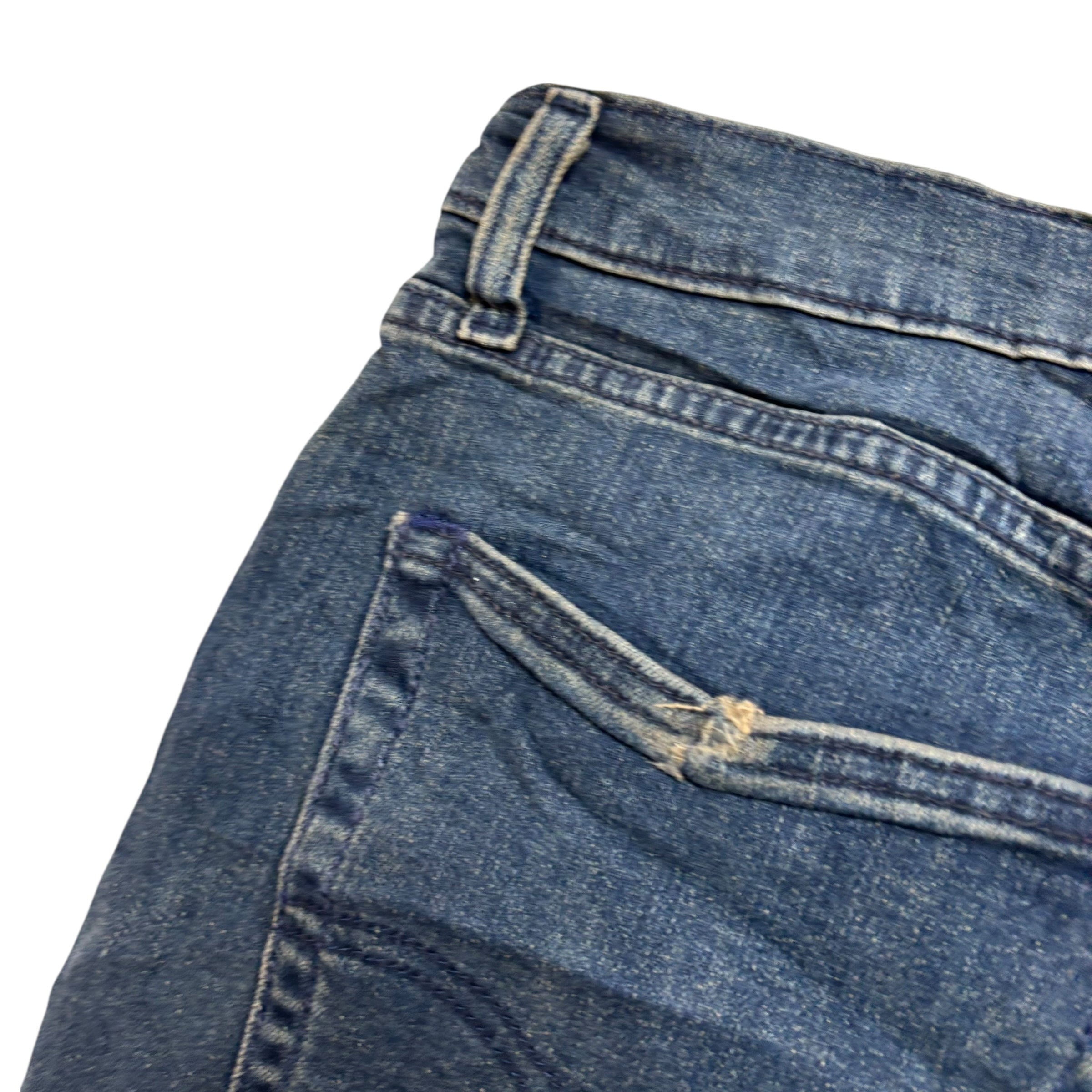 Levis 502 Jeans W36 L30 Mens Navy Blue Regular Tapered Fit Stretch Denim (F)