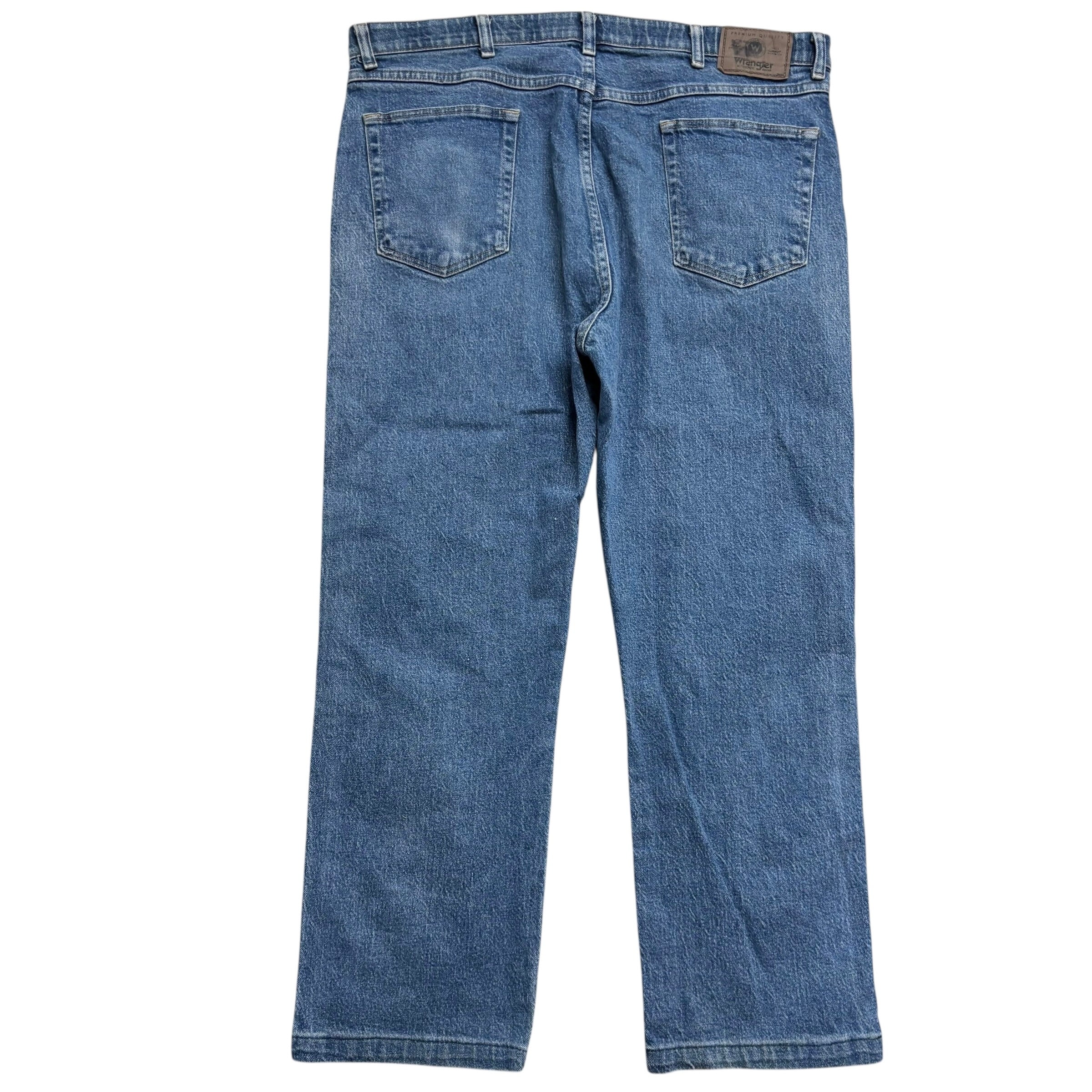 Wrangler Jeans W38 L28 Mens Mid Blue Regular Straight Fit Stretch Denim