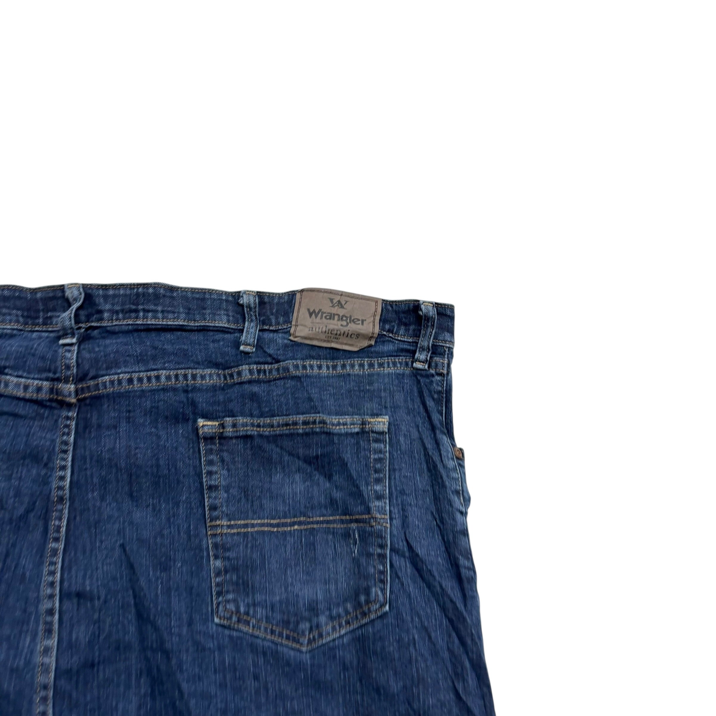 Wrangler Jeans W48 L34 Mens Dark Blue Regular Straight Fit Stretch Denim (E)