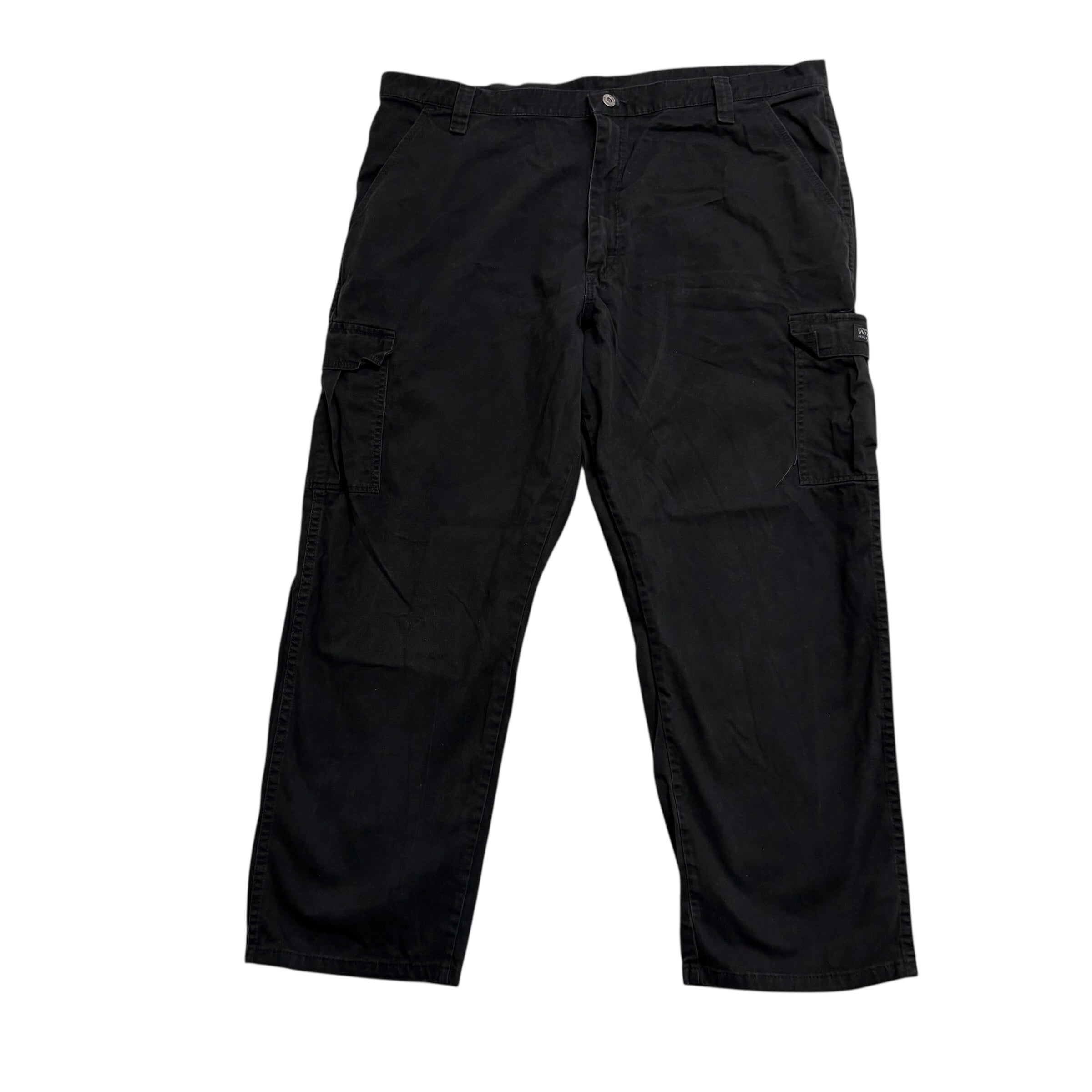 Wrangler Cargo Pants W42 L30 Mens Black Relaxed Straight Fit Trousers