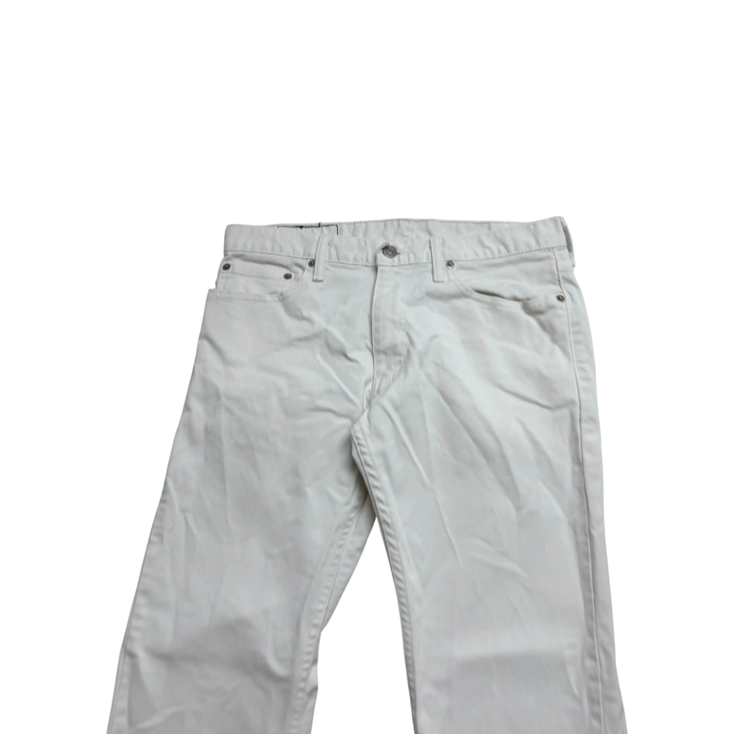 Levis 514 Jeans W32 L30 Mens White Regular Straight Fit Stretch Denim