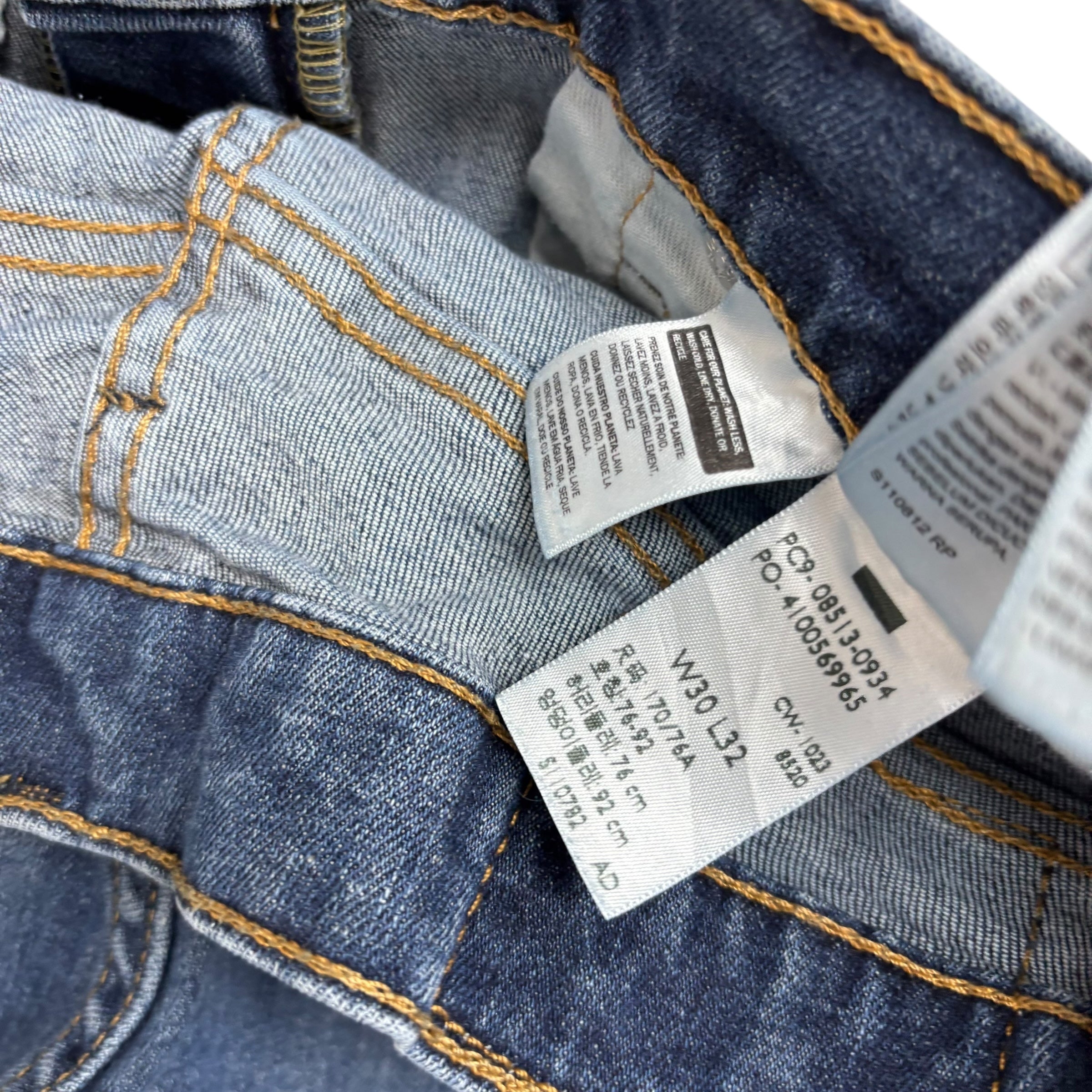 Levis 513 Jeans W30 L31 Mens Mid Blue Slim Straight Fit Stretch Denim (E)