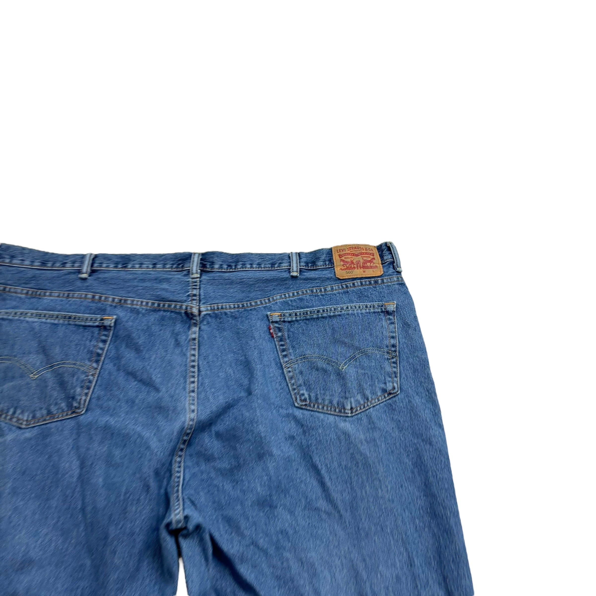 Levis 560 Jeans W52 L25 Mens Mid Blue Baggy Relaxed Comfort Fit Denim (E)