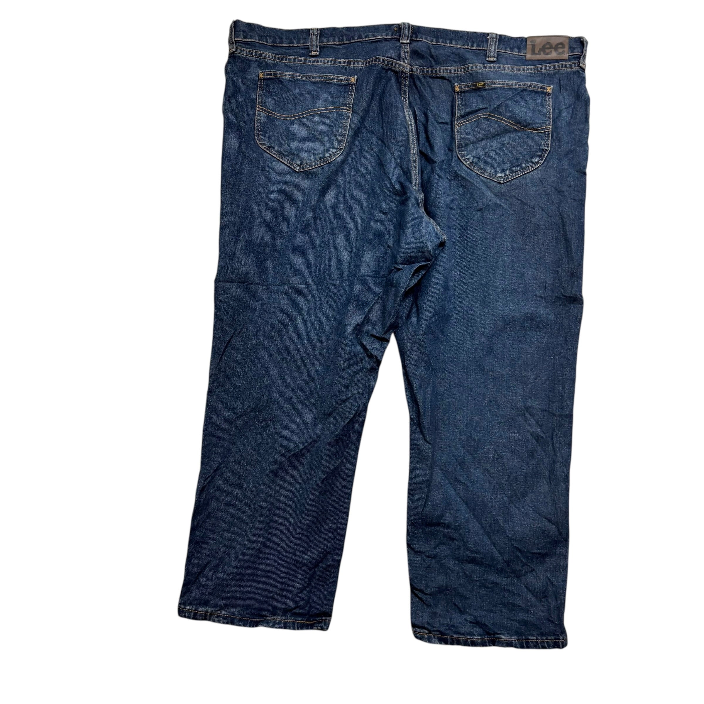 Lee Jeans W48 L28 Mens Dark Blue Baggy Relaxed Straight Fit Stretch Denim (E)