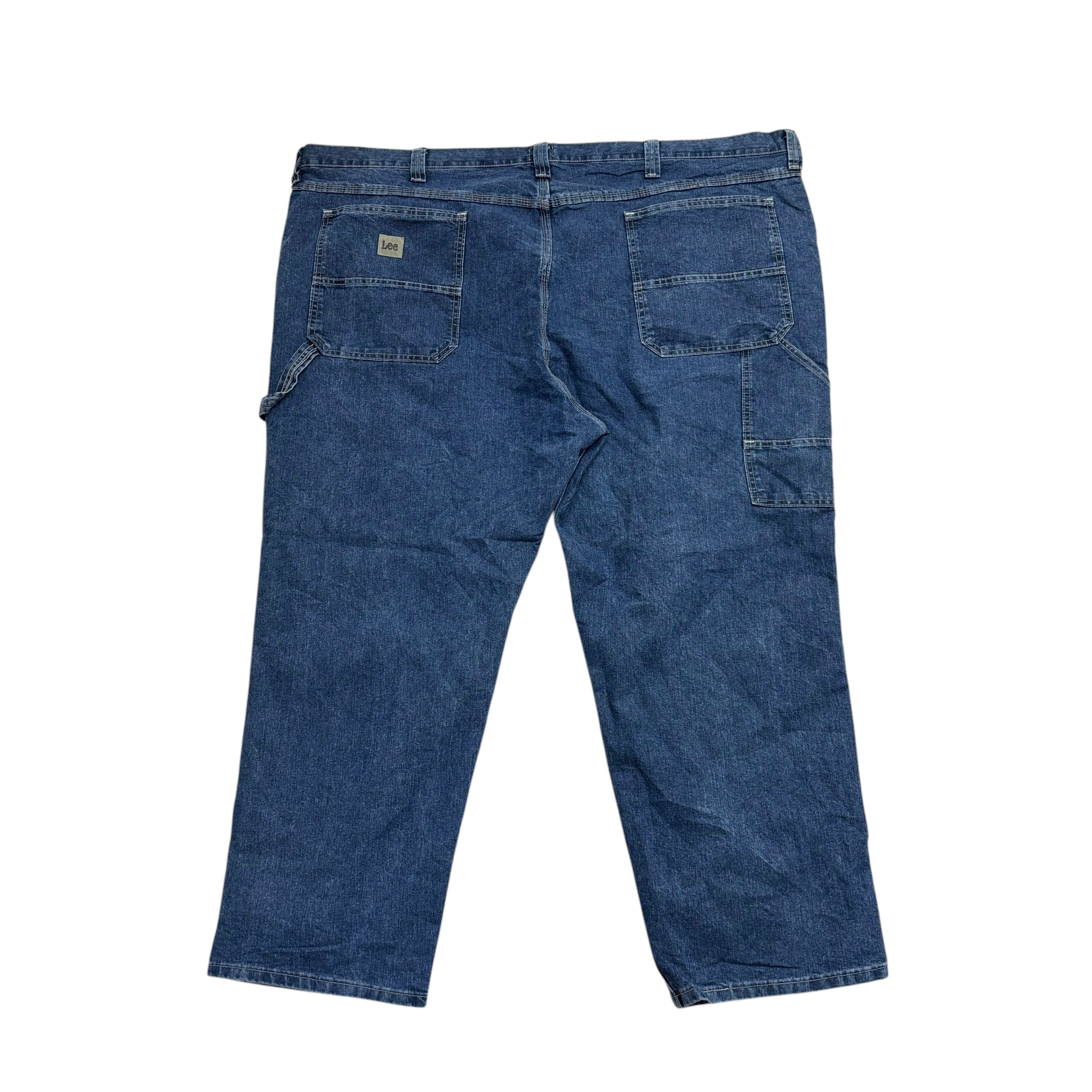 Lee Carpenter Jeans W52 L30 Mens Mid Blue Baggy Relaxed Straight Fit Denim (E)