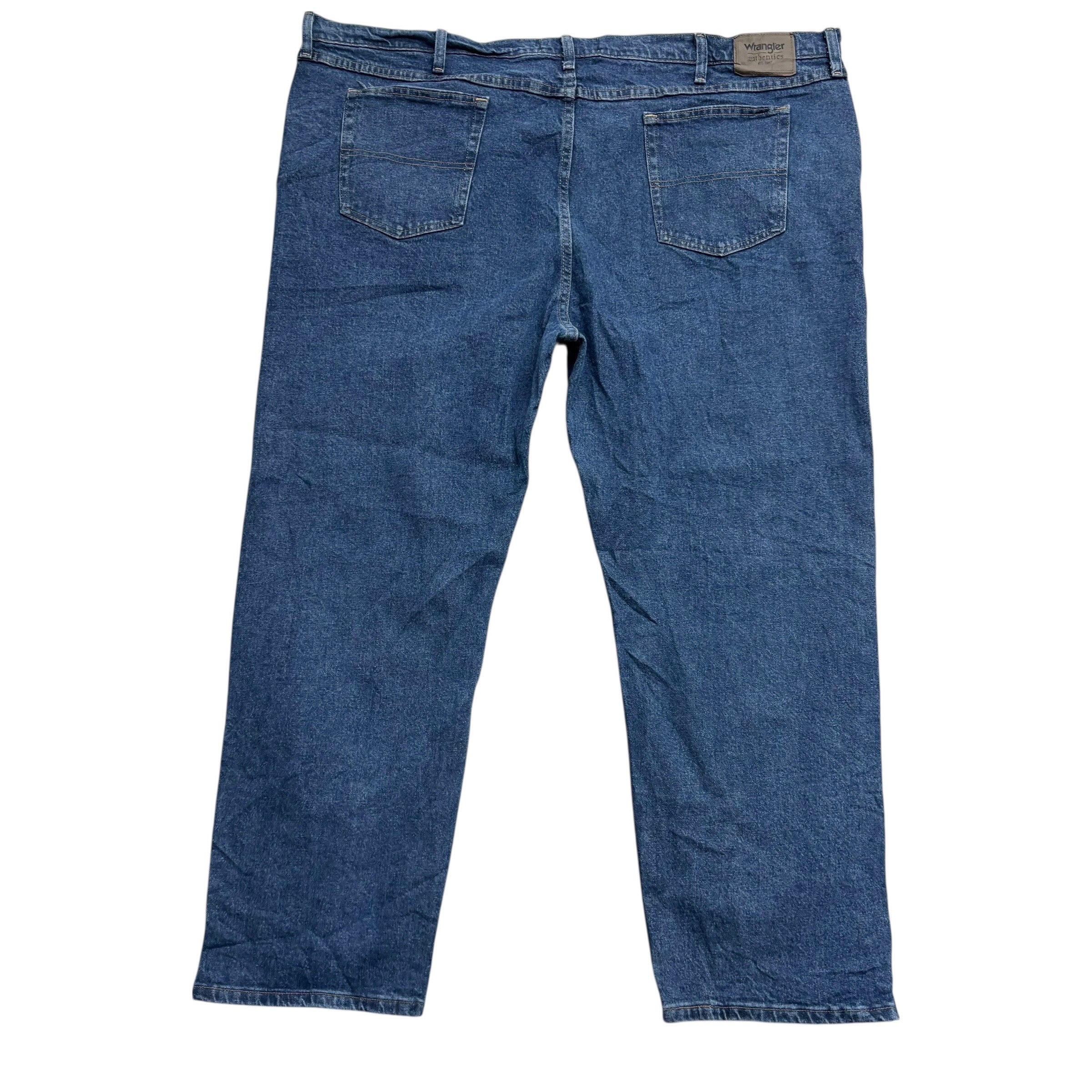 Wrangler Jeans W52 L30 Mens Mid Blue Regular Straight Fit Stretch Denim (E)