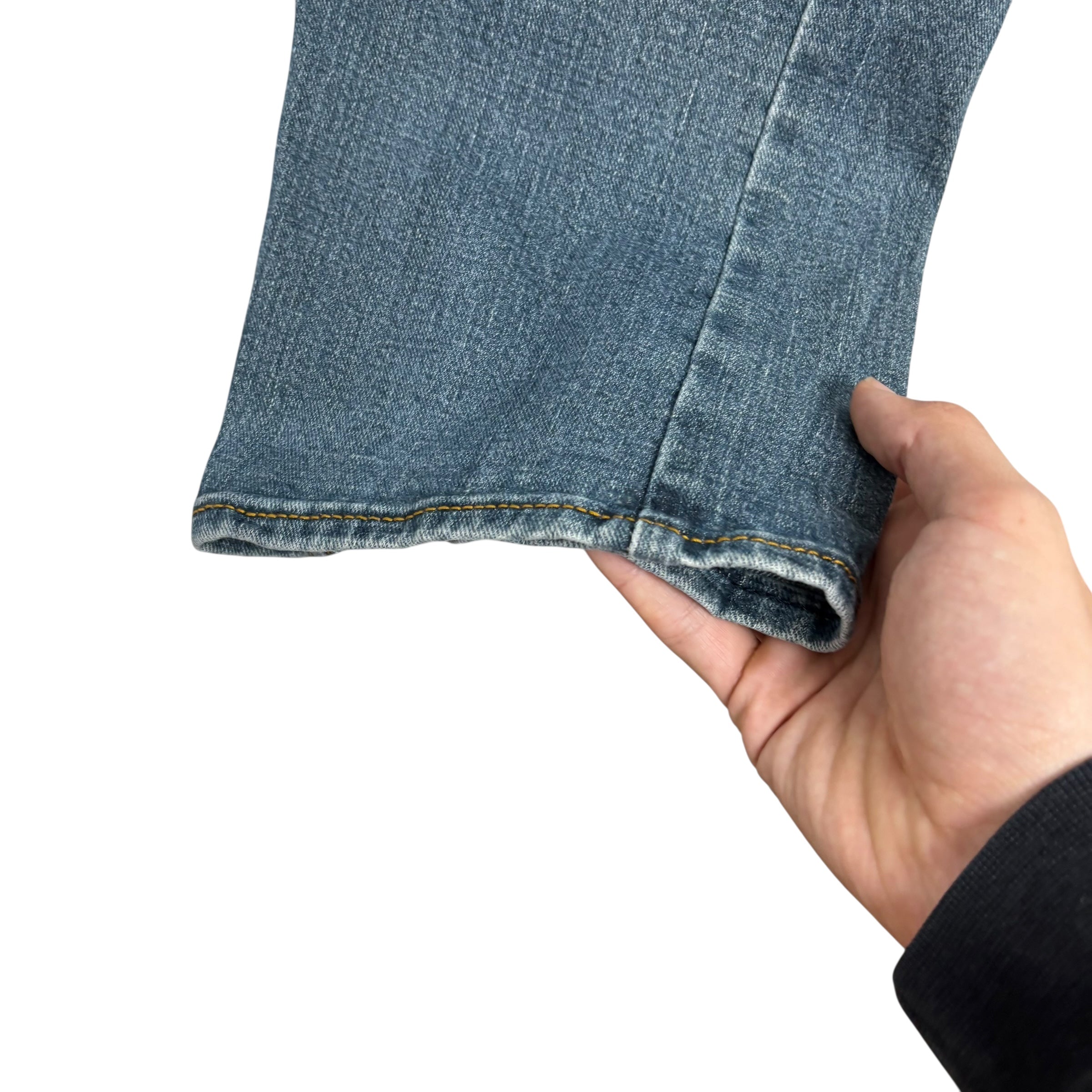 Levis Signature Jeans W32 L29 Mens Dark Blue Regular Straight Stretch Denim (E)