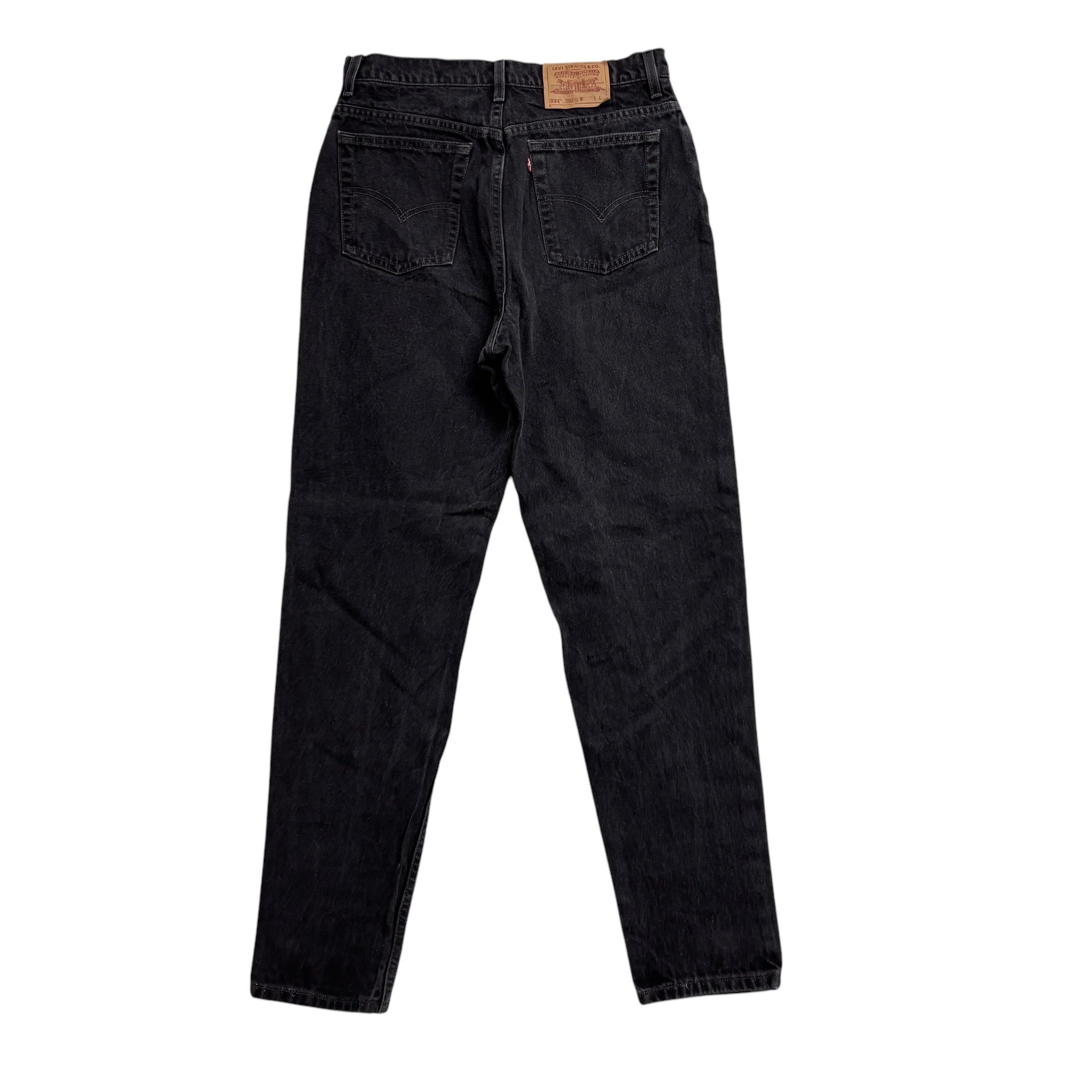 Levis 521 Jeans W32 L32 Womens Black Regular Taper Fit Made In USA Vintage Denim