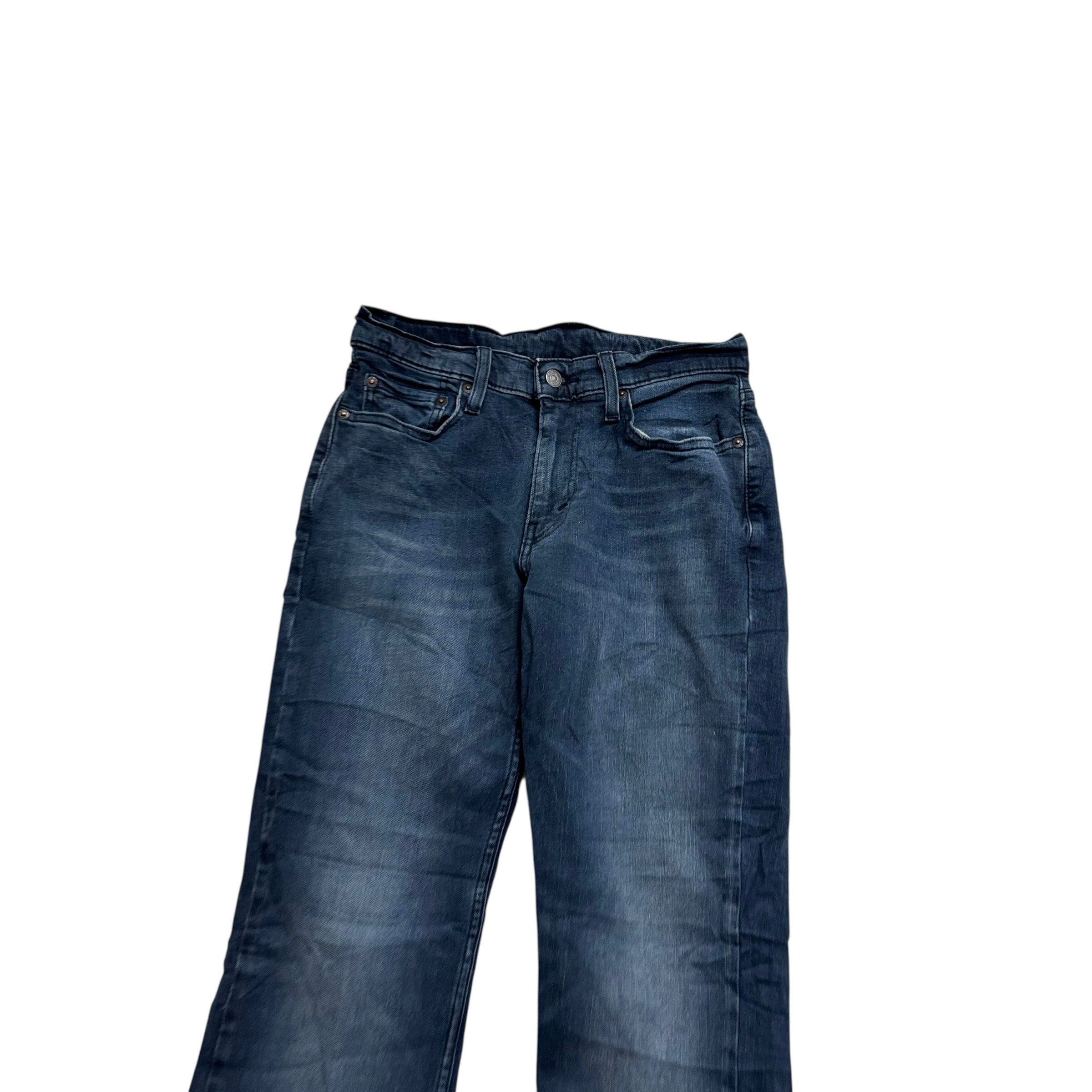 Levis 514 Jeans W29 L32 Mens Navy Blue Regular Straight Fit Stretch Denim (E)