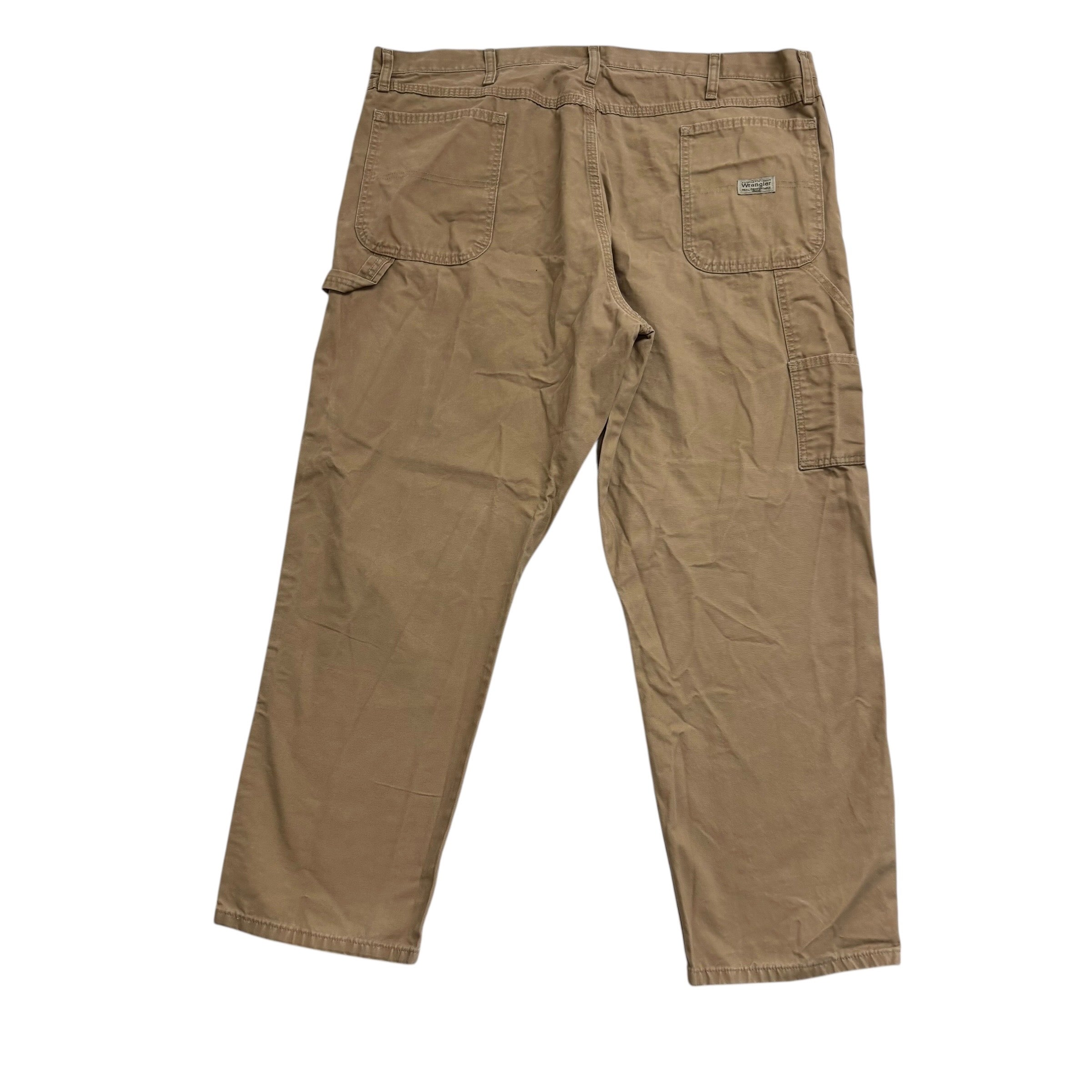 Wrangler Carpenter Pants W44 L30 Mens Tan Relaxed Straight Fit Trousers (E)