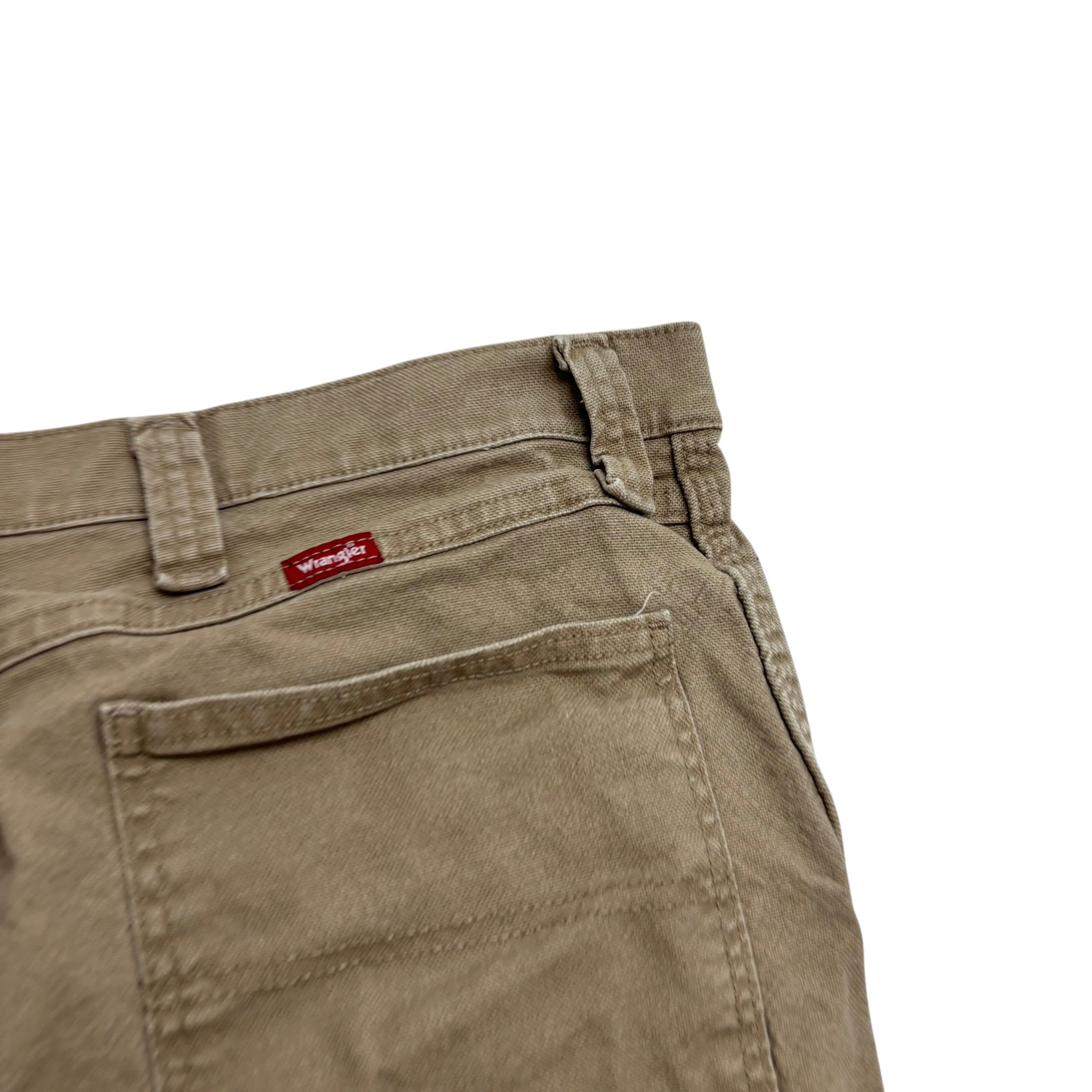 Wrangler Carpenter Jeans W42 L30 Mens Beige Relaxed Fit Stretch Denim