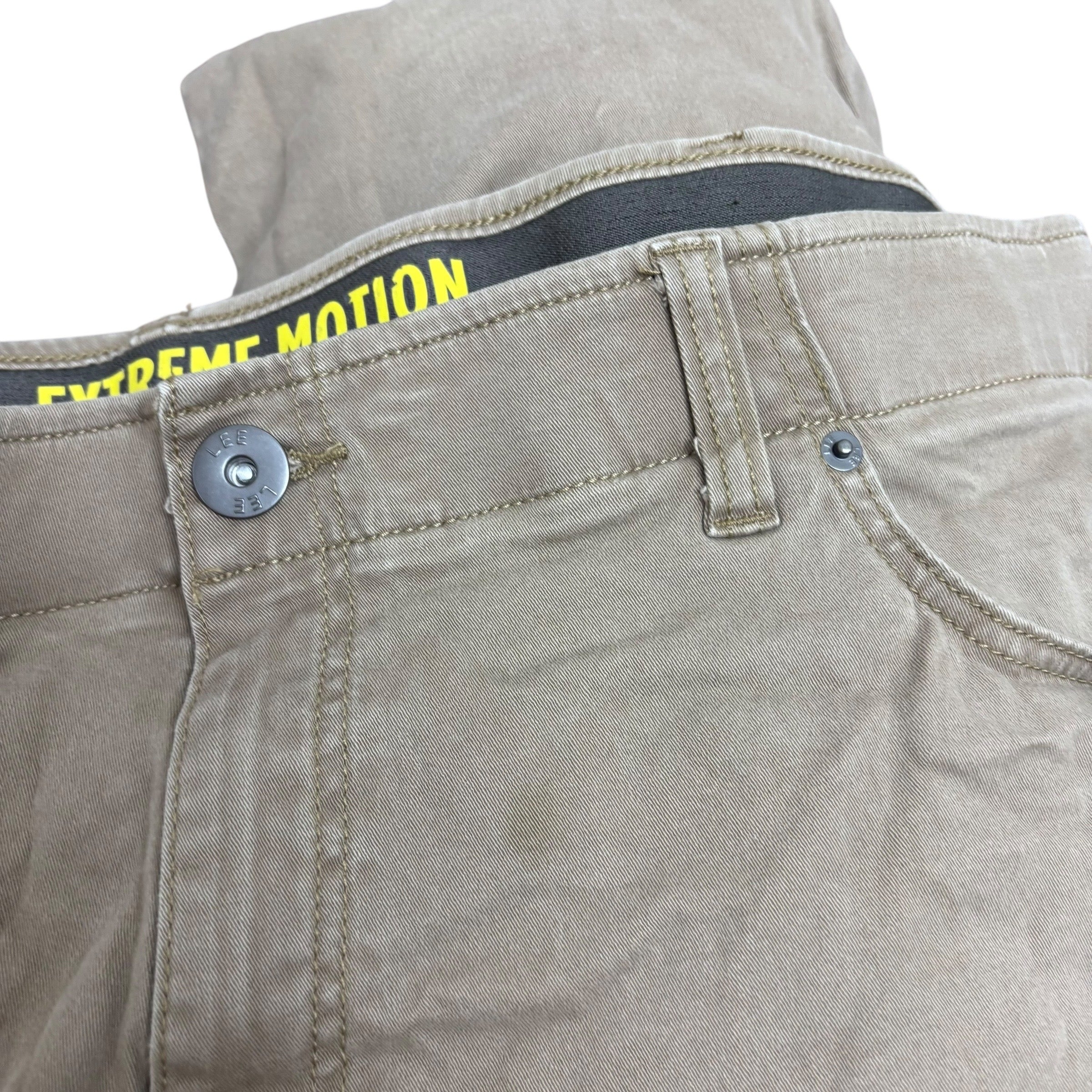 Lee Trousers W44 L30 Mens Brown Athletic Tapered Fit Stretch Pants