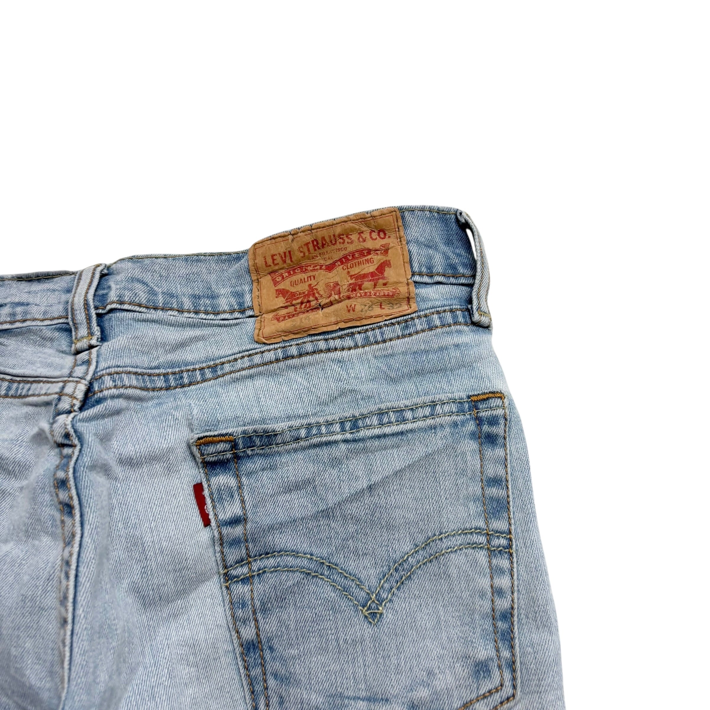 Levis 514 Jeans W28 L32 Mens Light Blue Regular Straight Fit Stretch Denim