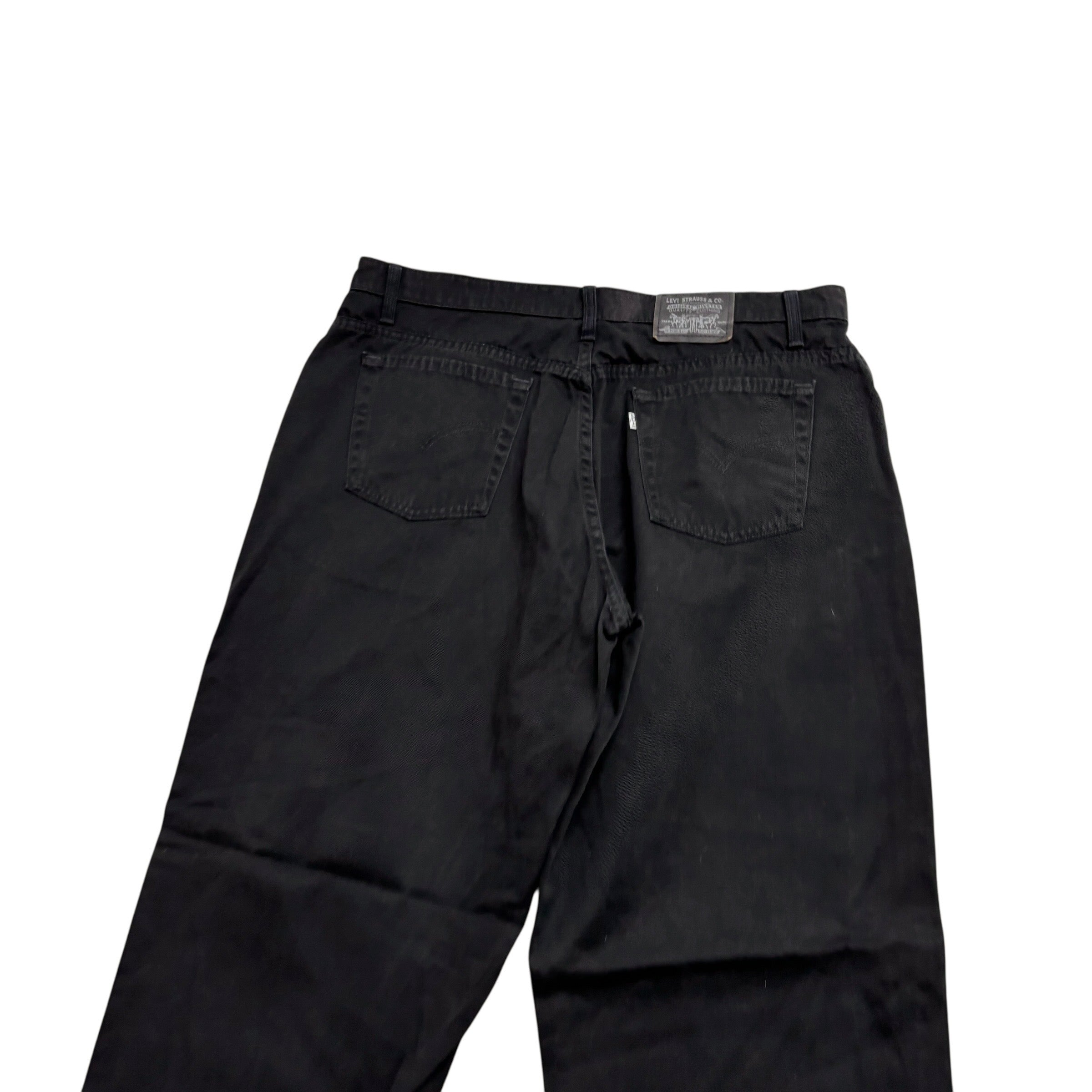 Levis Trousers W36 L34 Mens Black Relaxed Straight Fit Vintage Baggy Pants (E)