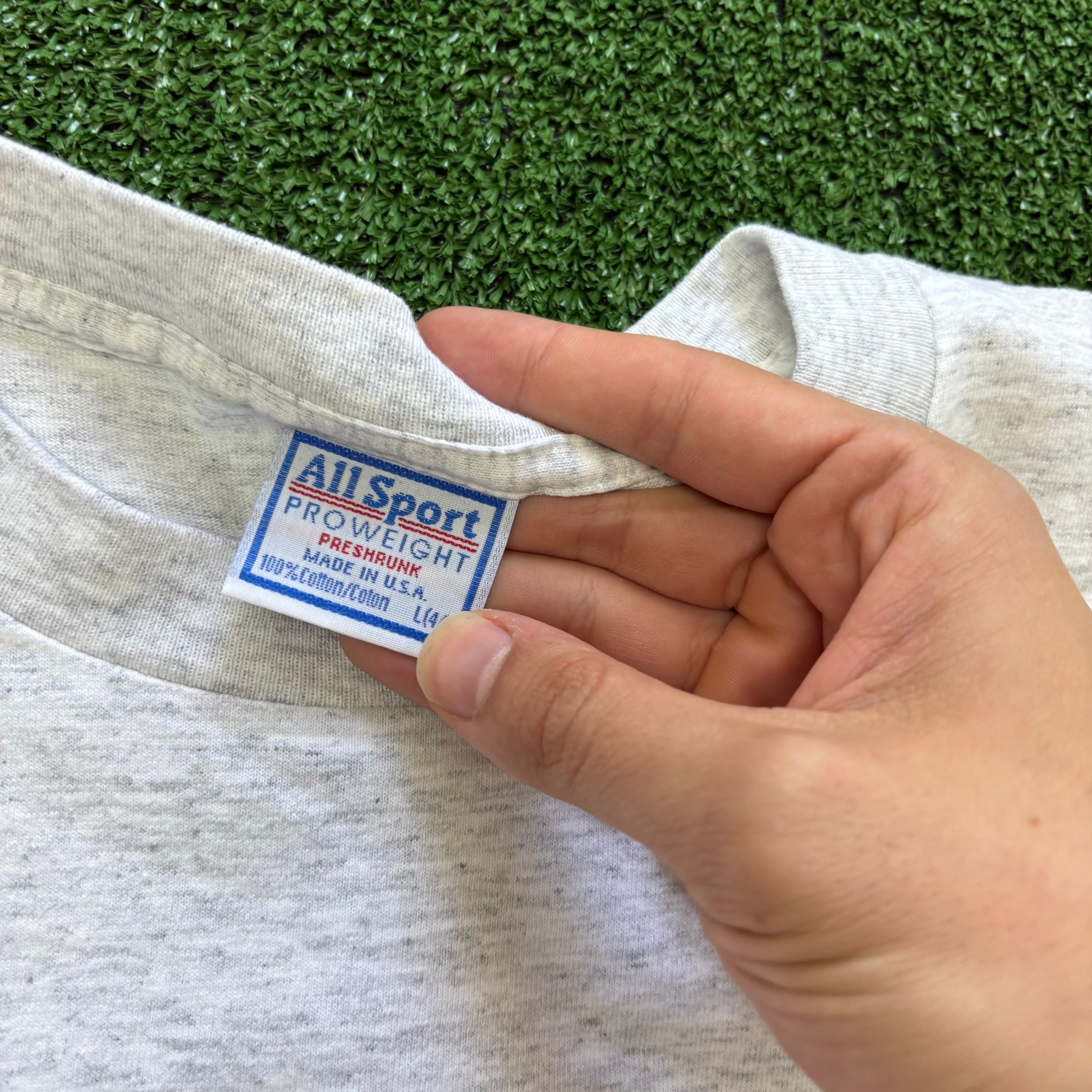 Vintage T Shirt Mens Medium Grey Single Stitch Graphic Print 90s USA (E)