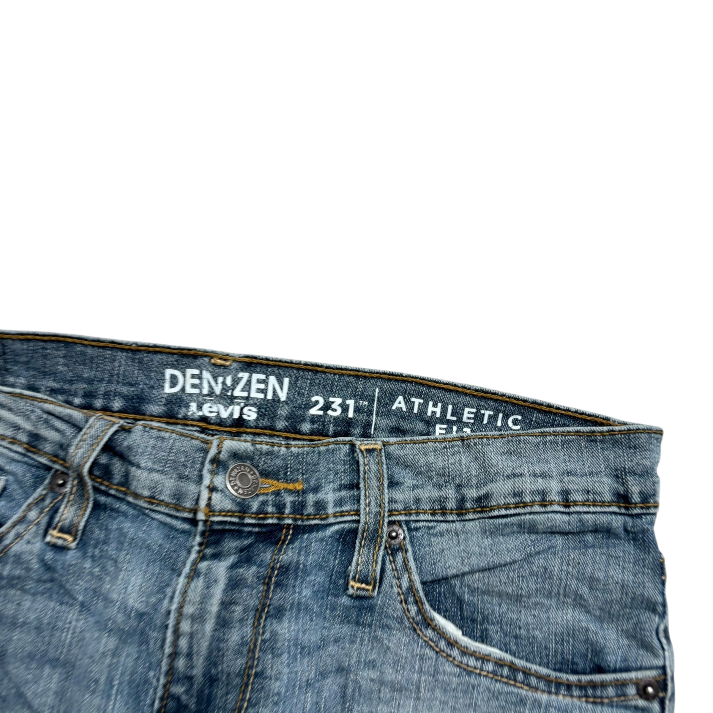 Levis Denizen Jeans W30 L30 Mens Blue Athletic Tapered Fit Stretch Denim