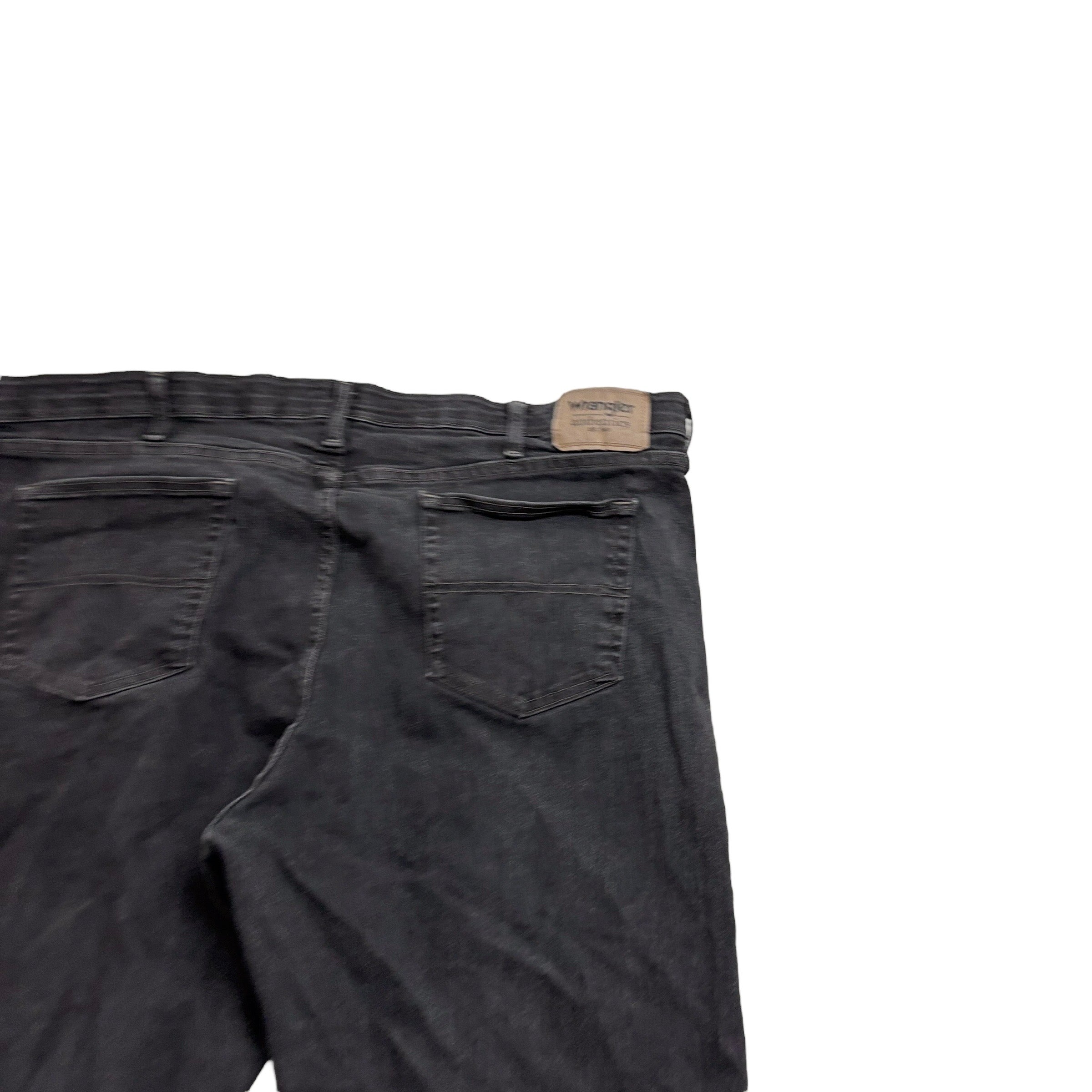 Wrangler Jeans W42 L30 Mens Black Regular Straight Fit Stretch Denim (E)