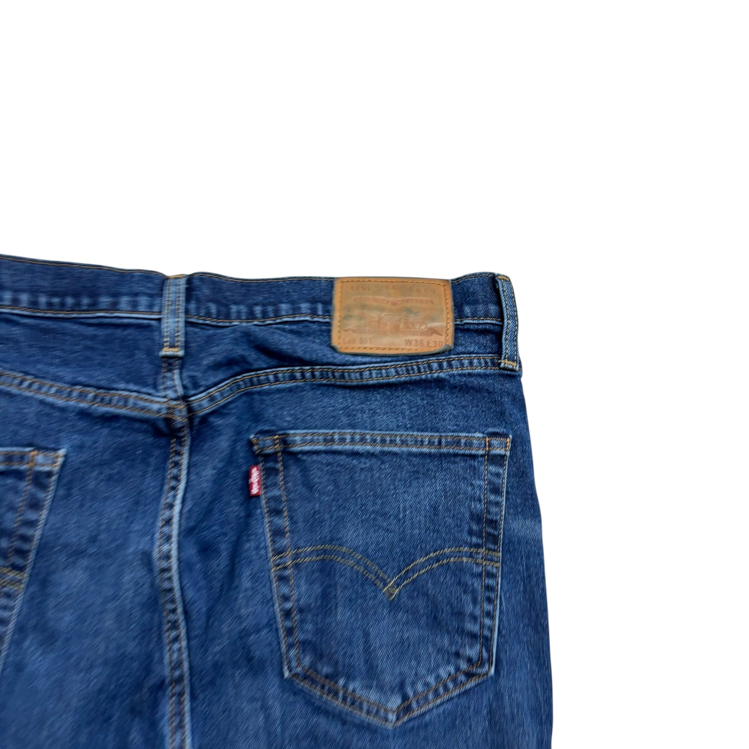 Levis 511 Jeans W36 L30 Mens Mid Blue Slim Fit Stretch Premium Denim (E)