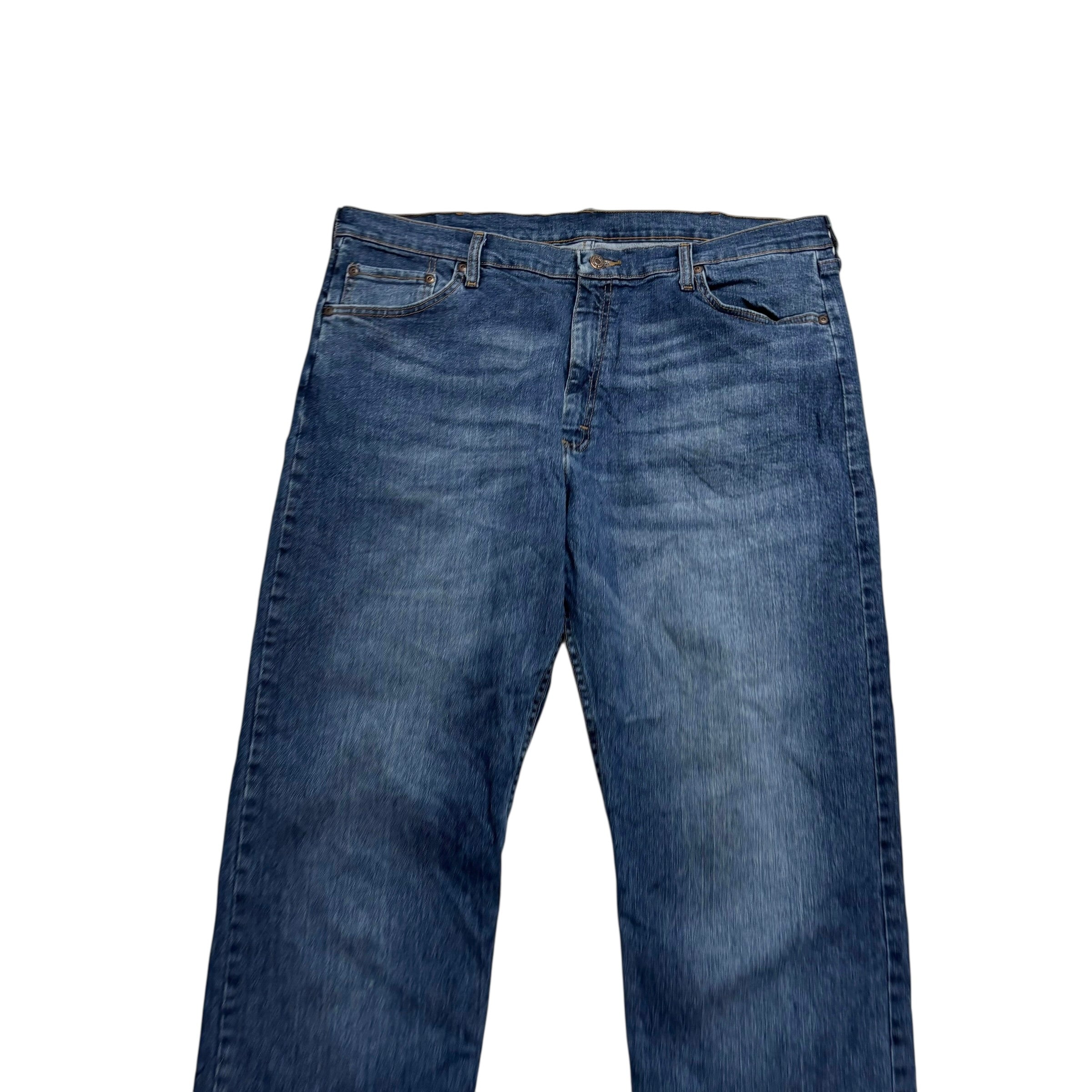 Wrangler Jeans W40 L30 Mens Dark Blue Relaxed Straight Fit Stretch Denim (E)