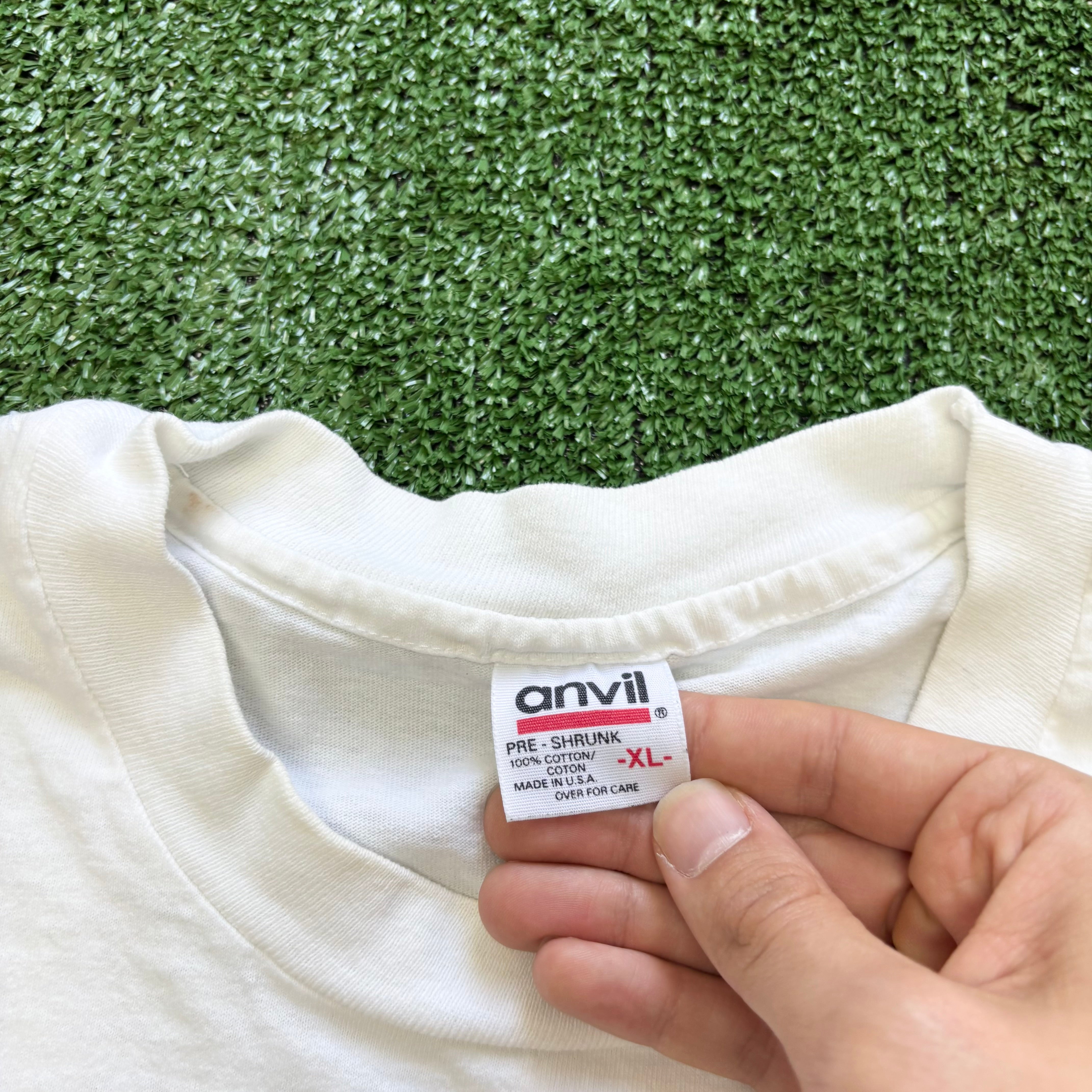 Vintage T Shirt Mens XL White Single Stitch Graphic Print 90s USA