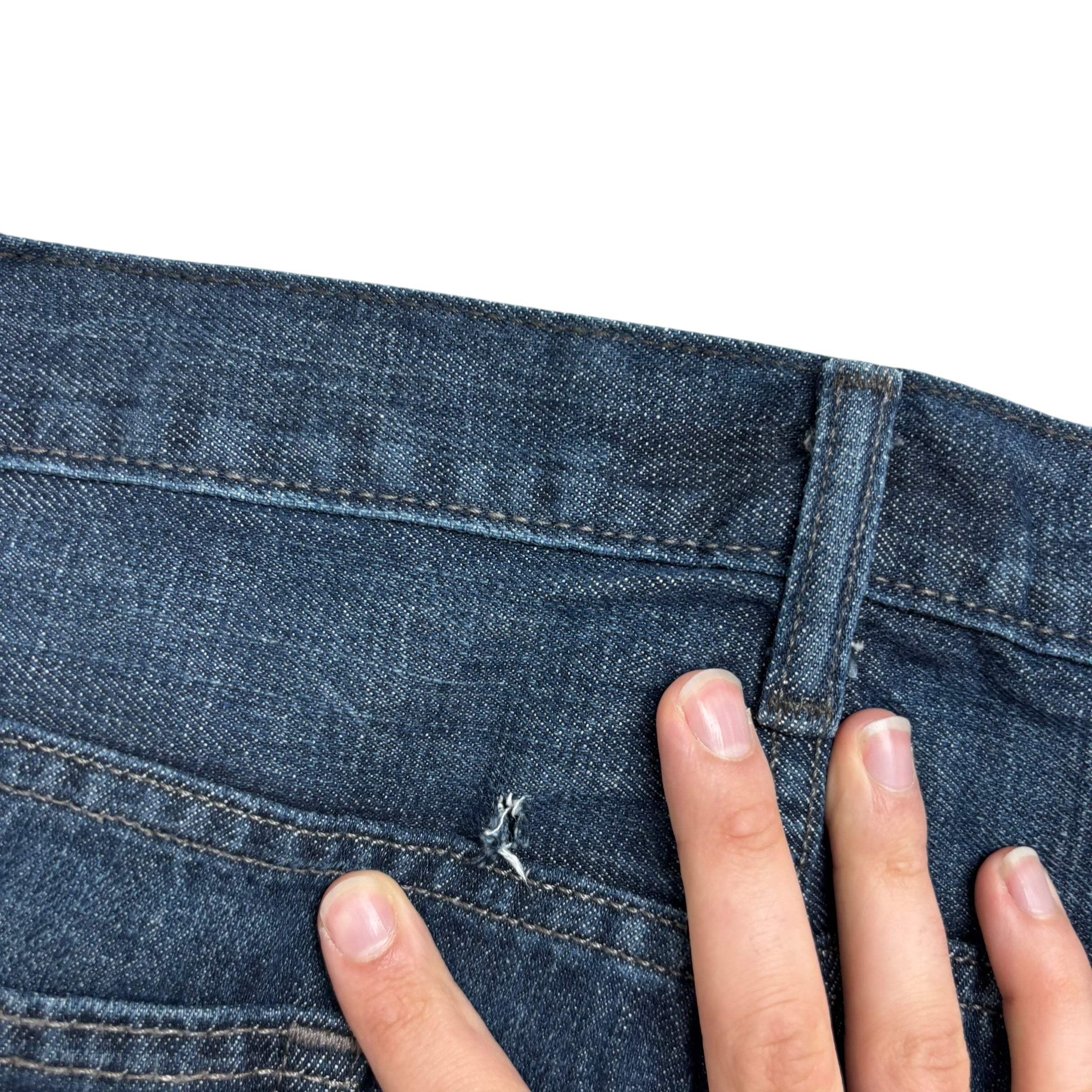 Levis 514 Jeans W34 L31 Mens Dark Blue Slim Straight Fit Denim (F)