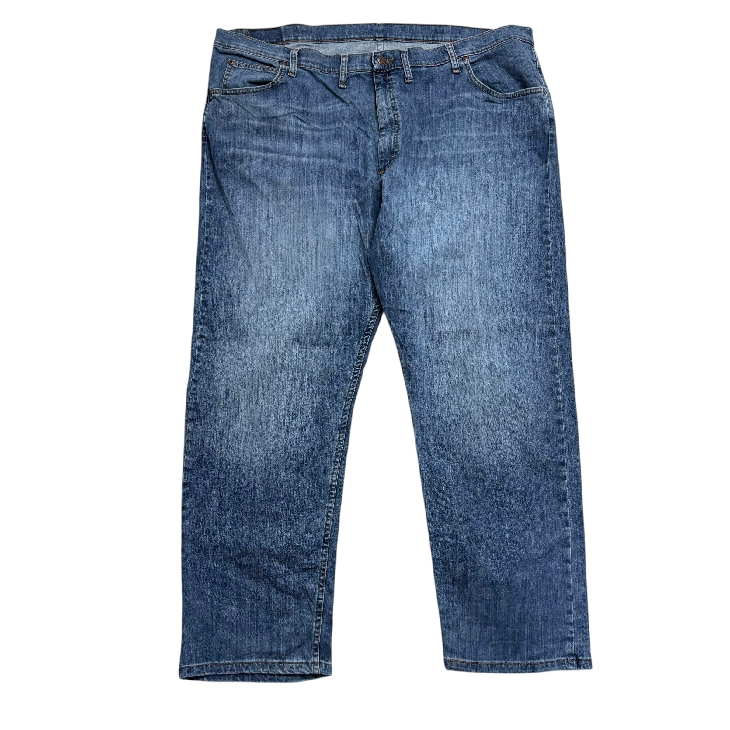 Wrangler Jeans W46 L30 Mens Mid Blue Relaxed Straight Fit Stretch Denim (E)