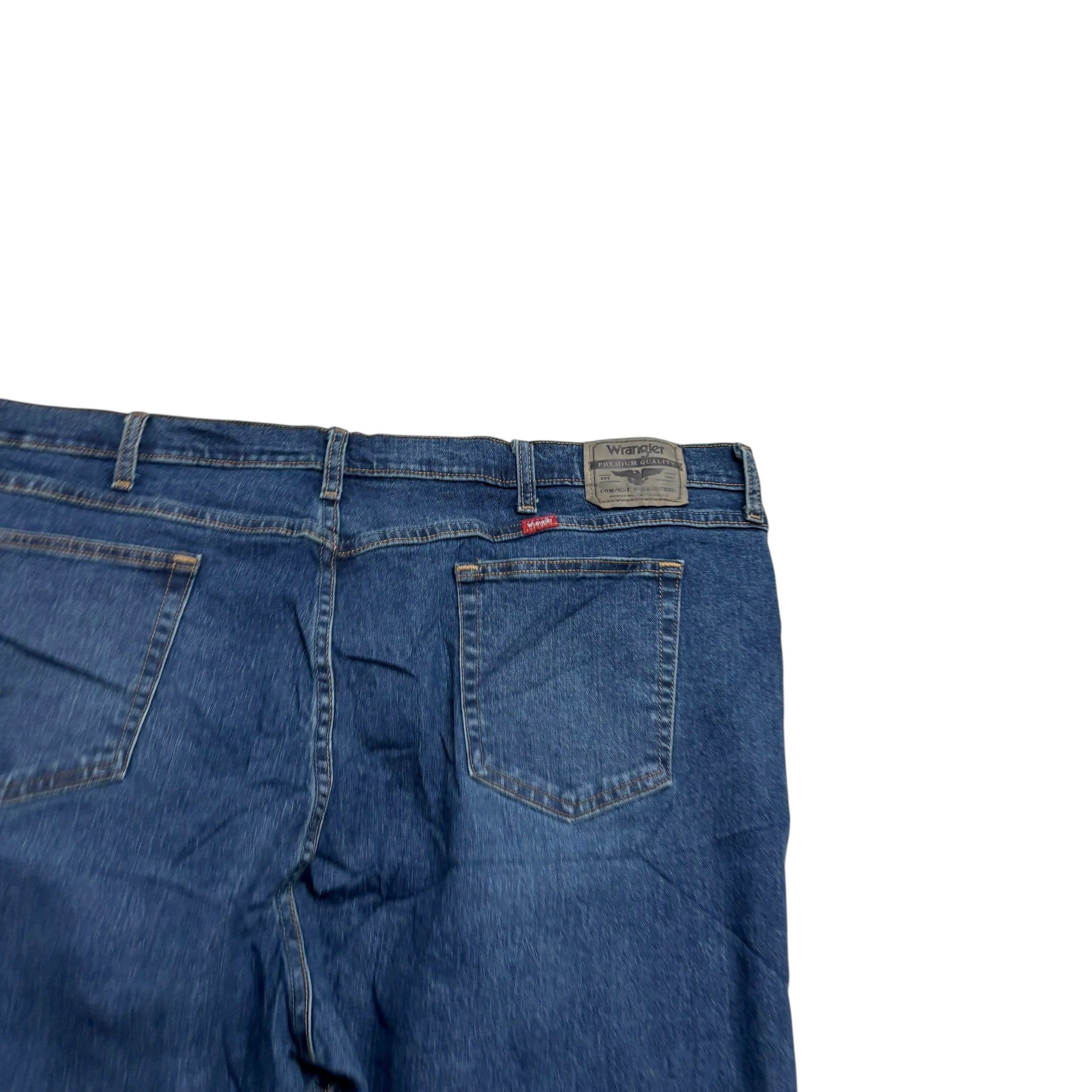 Wrangler Jeans W46 L30 Mens Dark Blue Relaxed Straight Fit Stretch Denim (E)