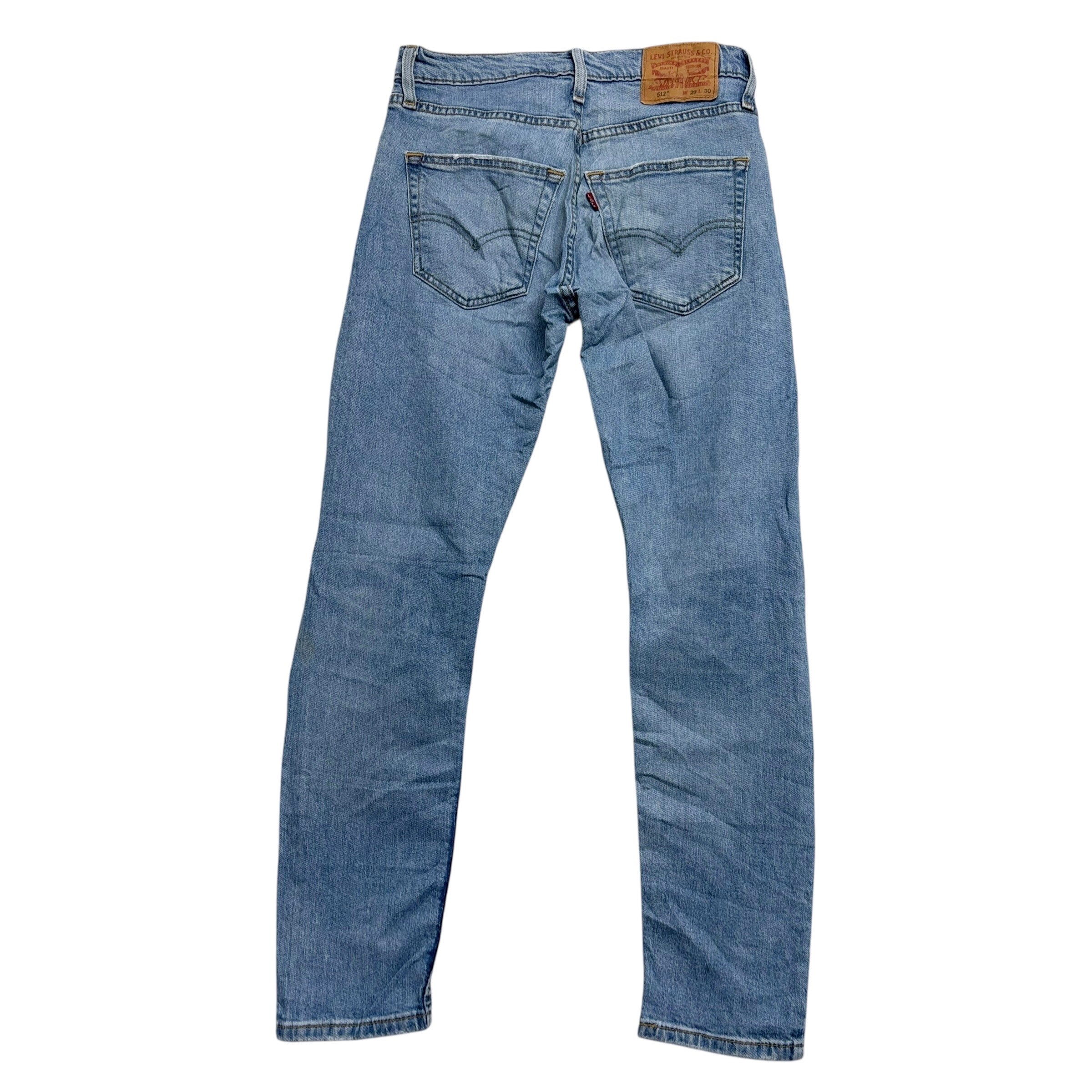 Levis 502 Jeans W29 L30 Mens Light Blue Regular Tapered Fit Stretch Distressed
