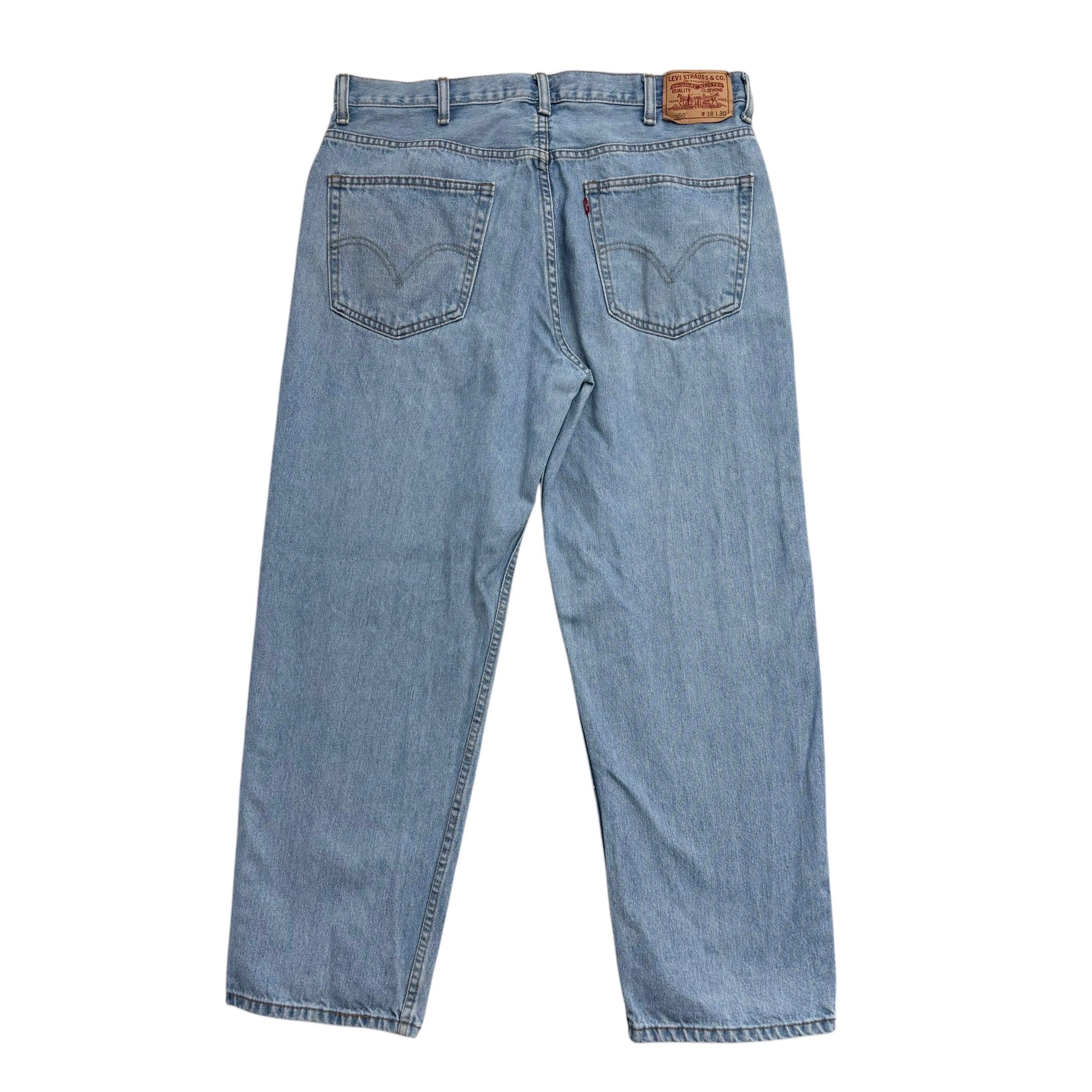 Levis 550 Jeans W38 L30 Mens Light Blue Baggy Relaxed Straight Fit Vintage Denim