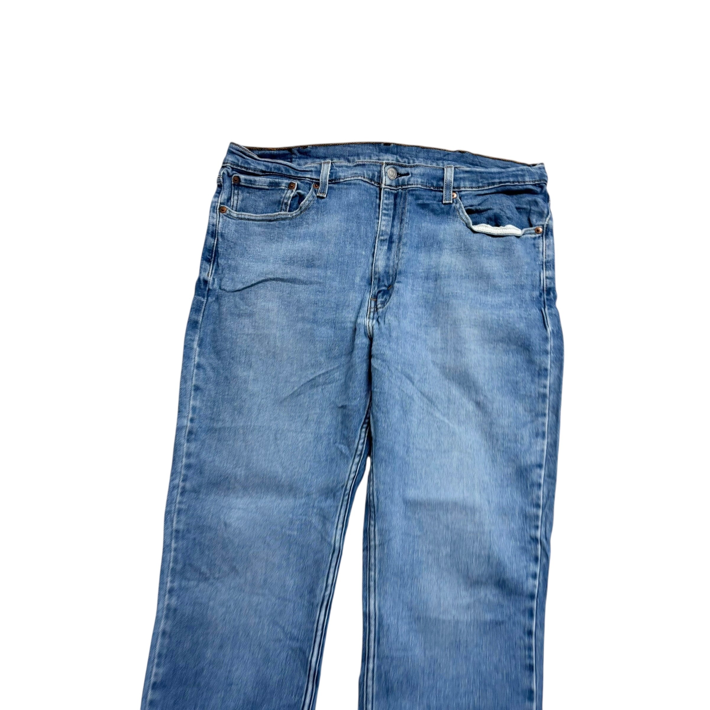 Levis 514 Jeans W36 L30 Mens Light Blue Regular Straight Fit Stretch Denim