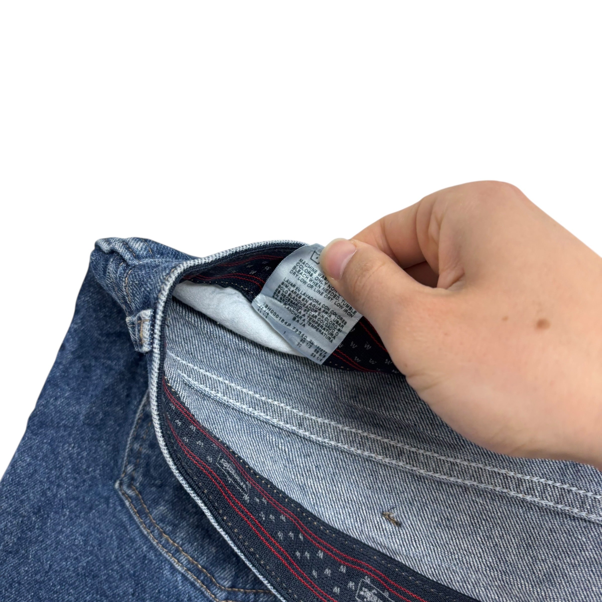 Wrangler Jeans W44 L30 Mens Mid Blue Regular Straight Fit Stretch Denim (E)