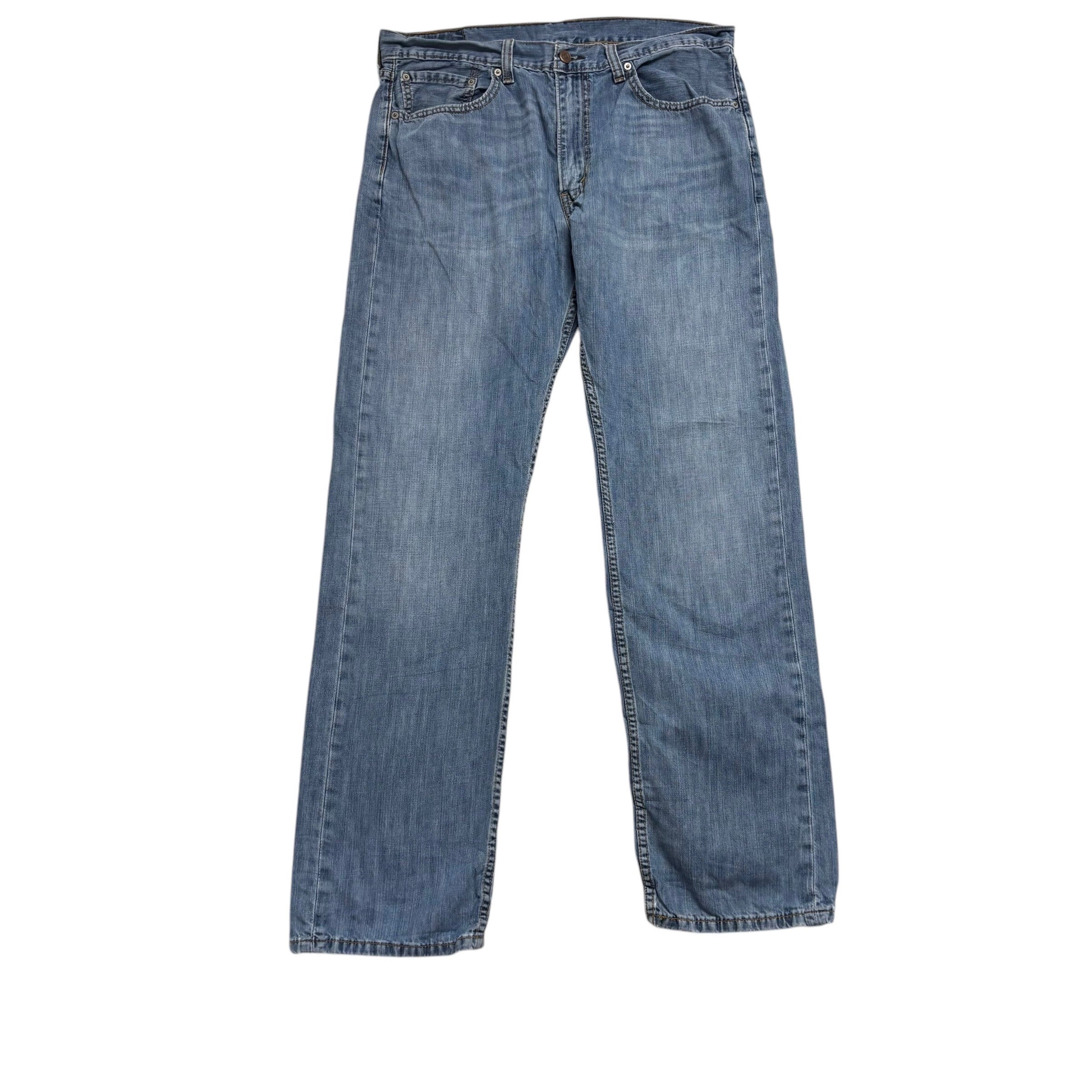 Levis 505 Jeans W36 L34 Mens Light Blue Regular Straight Fit Denim