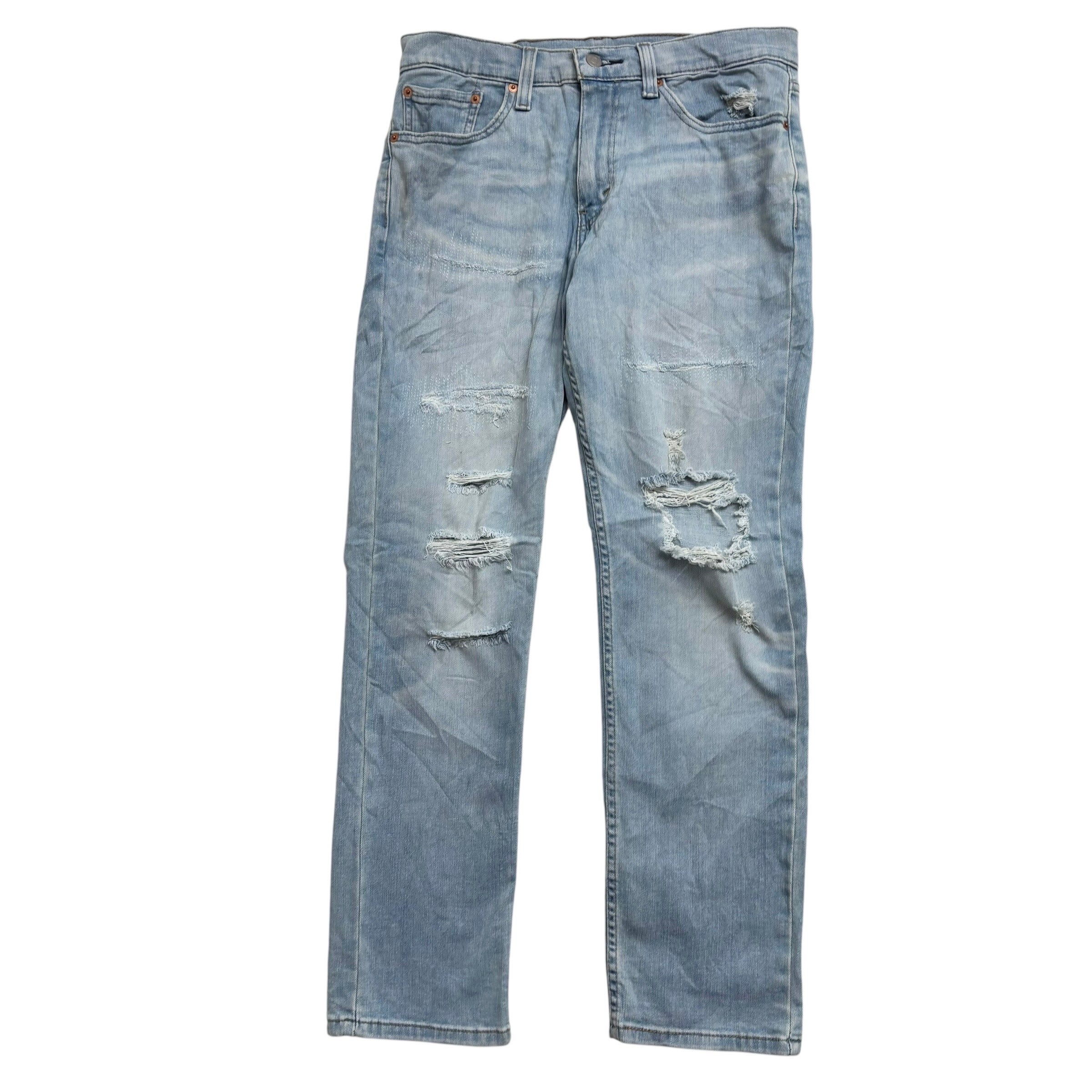Levis 511 Distressed Jeans W32 L29 Mens Light Blue Slim Fit Stretch Denim