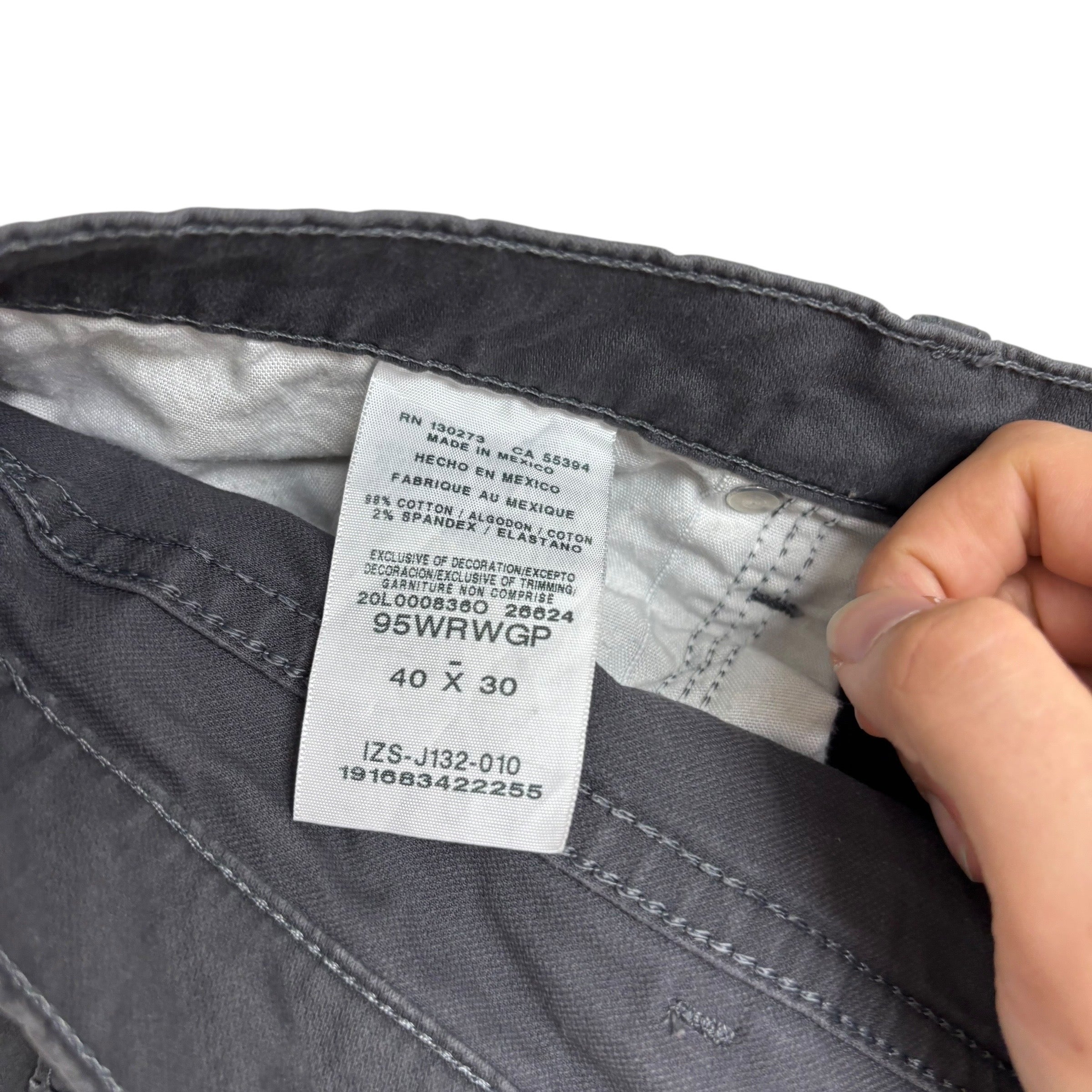 Wrangler Trousers W42 L30 Mens Grey Regular Straight Fit Stretch Pants (E)