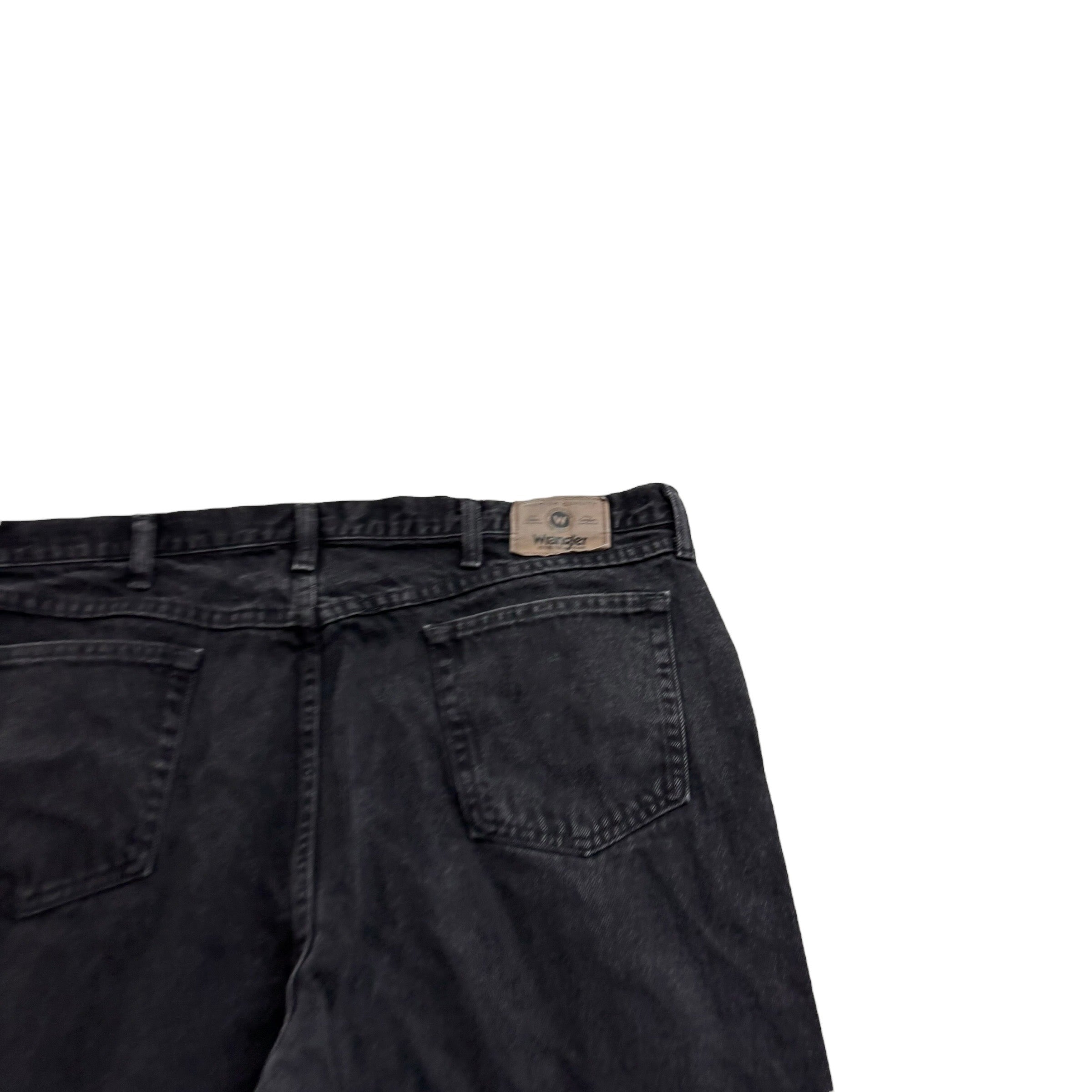 Wrangler Jeans W42 L29 Mens Black Relaxed Straight Fit Denim (E)