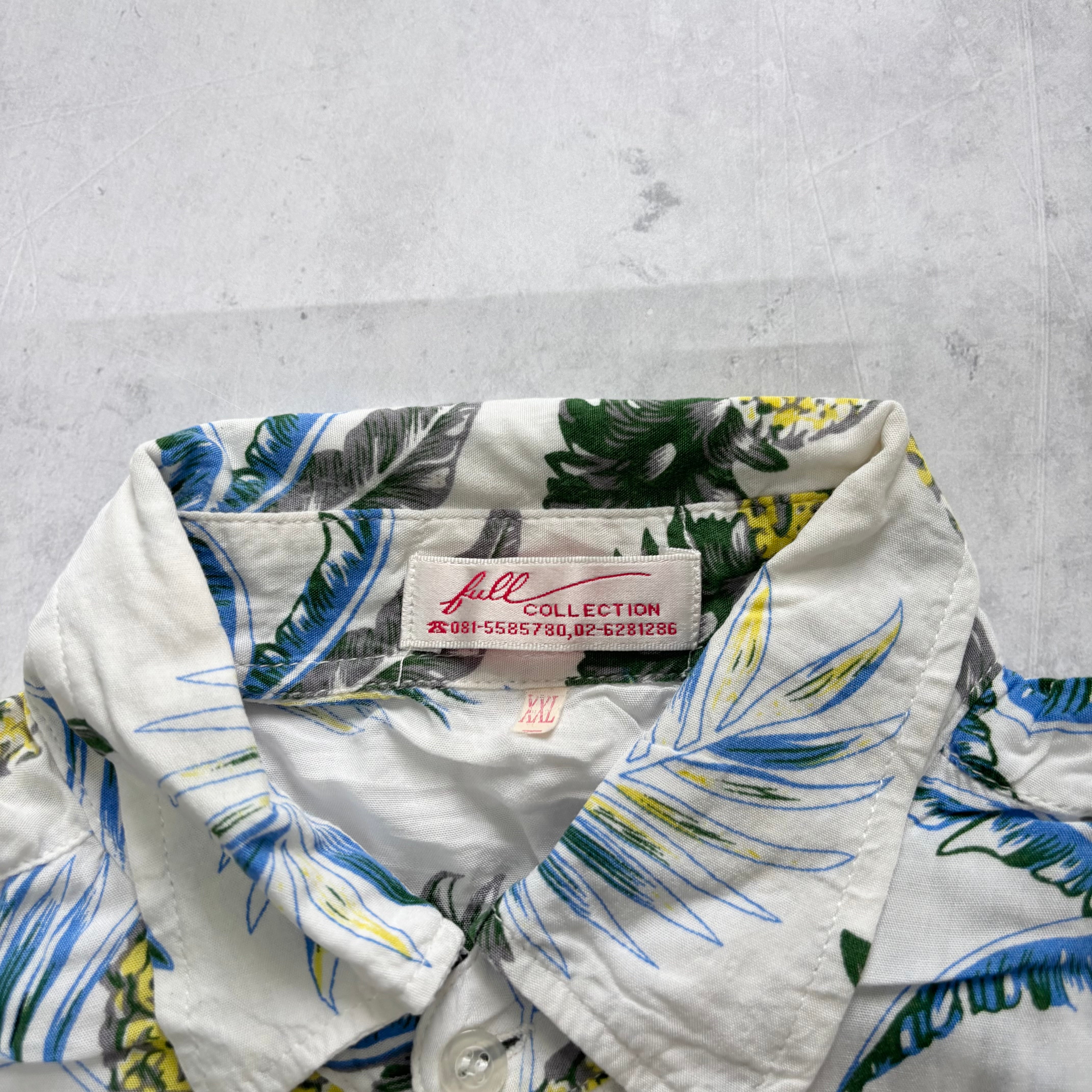 Vintage Hawaiian Shirt Mens Large White Floral Aloha Short Sleeve (E)