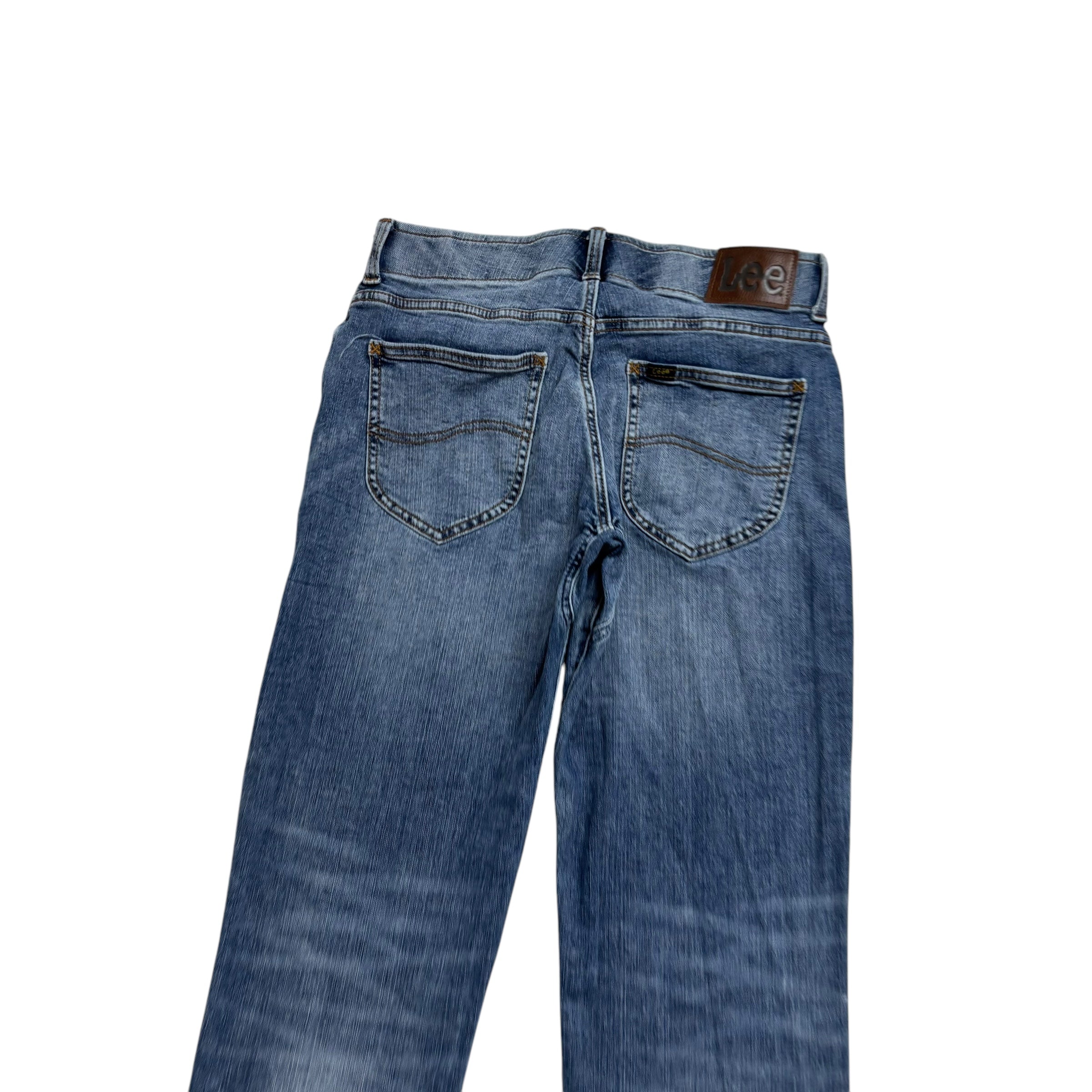 Lee Jeans W30 L32 Mens Mid Blue Regular Tapered Fit Stretch Denim (E)