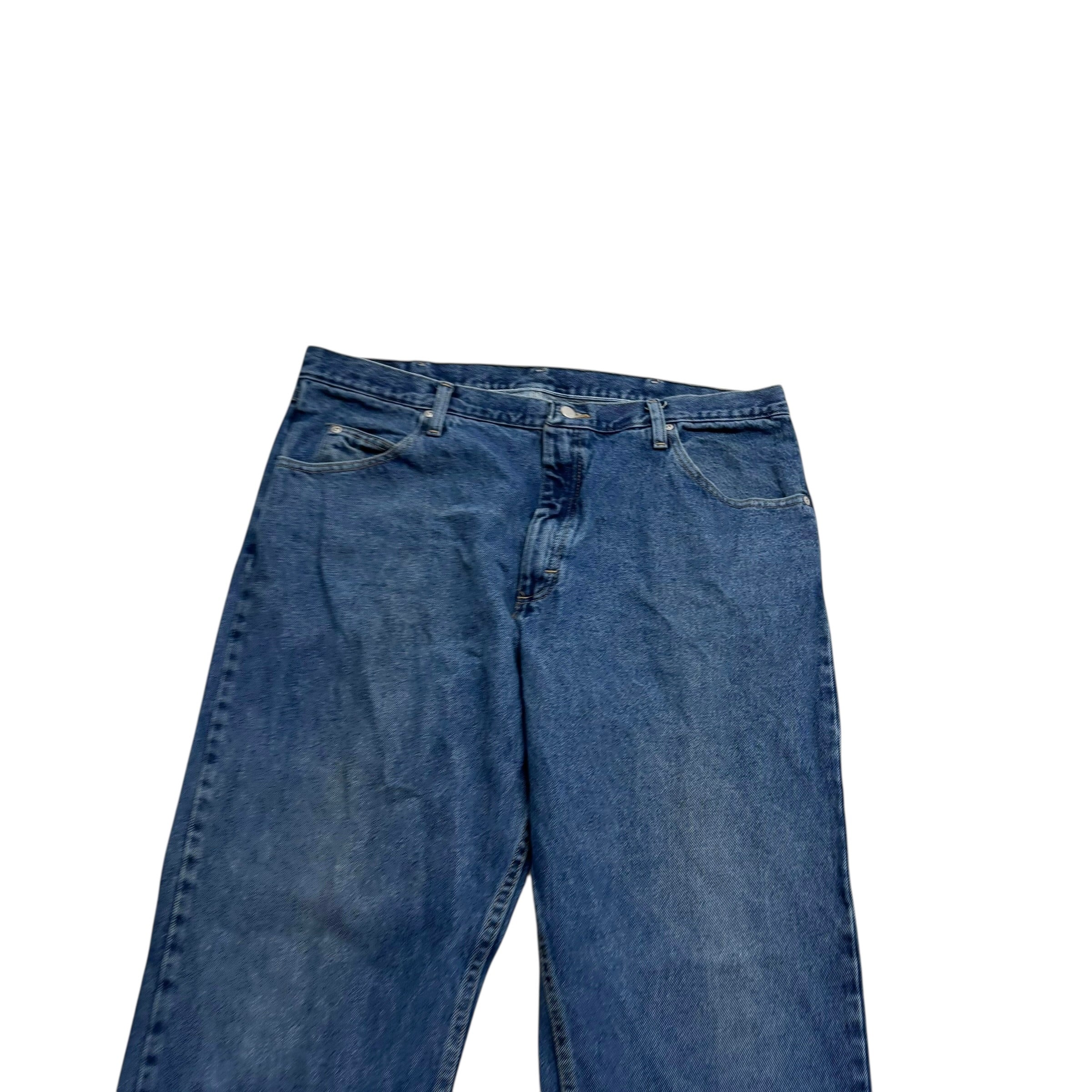 Wrangler Jeans W40 L30 Mens Mid Blue Relaxed Straight Fit Denim