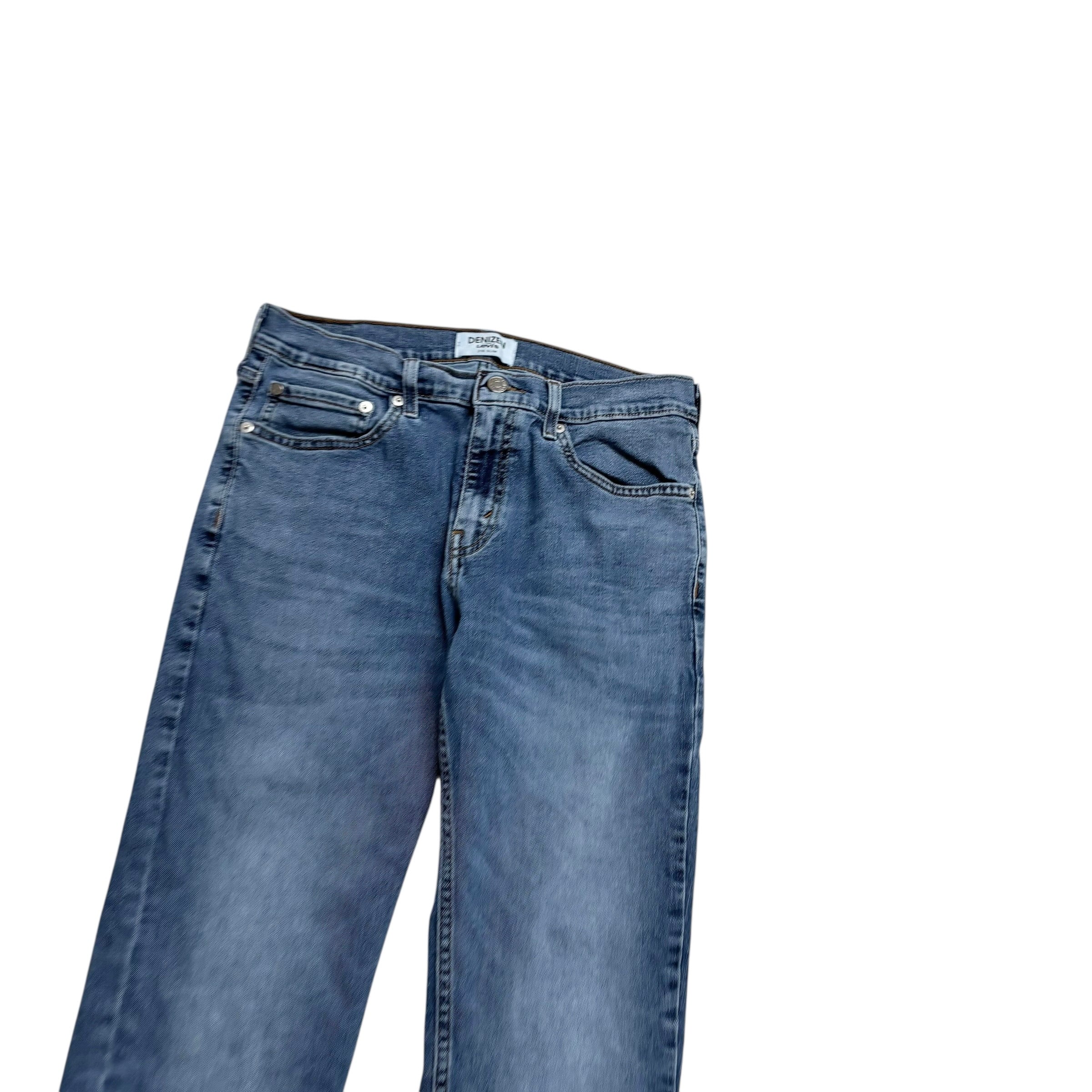 Levis Denizen Jeans W31 L34 Mens Mid Blue Slim Fit Stretch Denim (E)