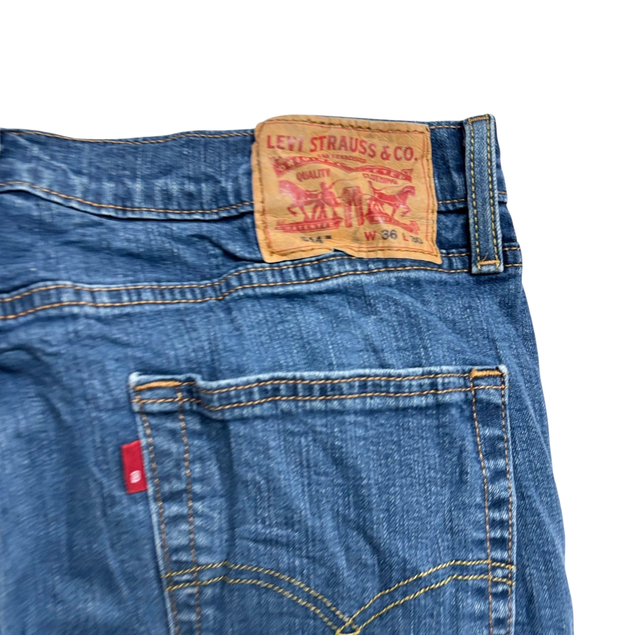 Levis 514 Jeans W34 L29 Mens Mid Blue Regular Straight Fit Stretch Denim