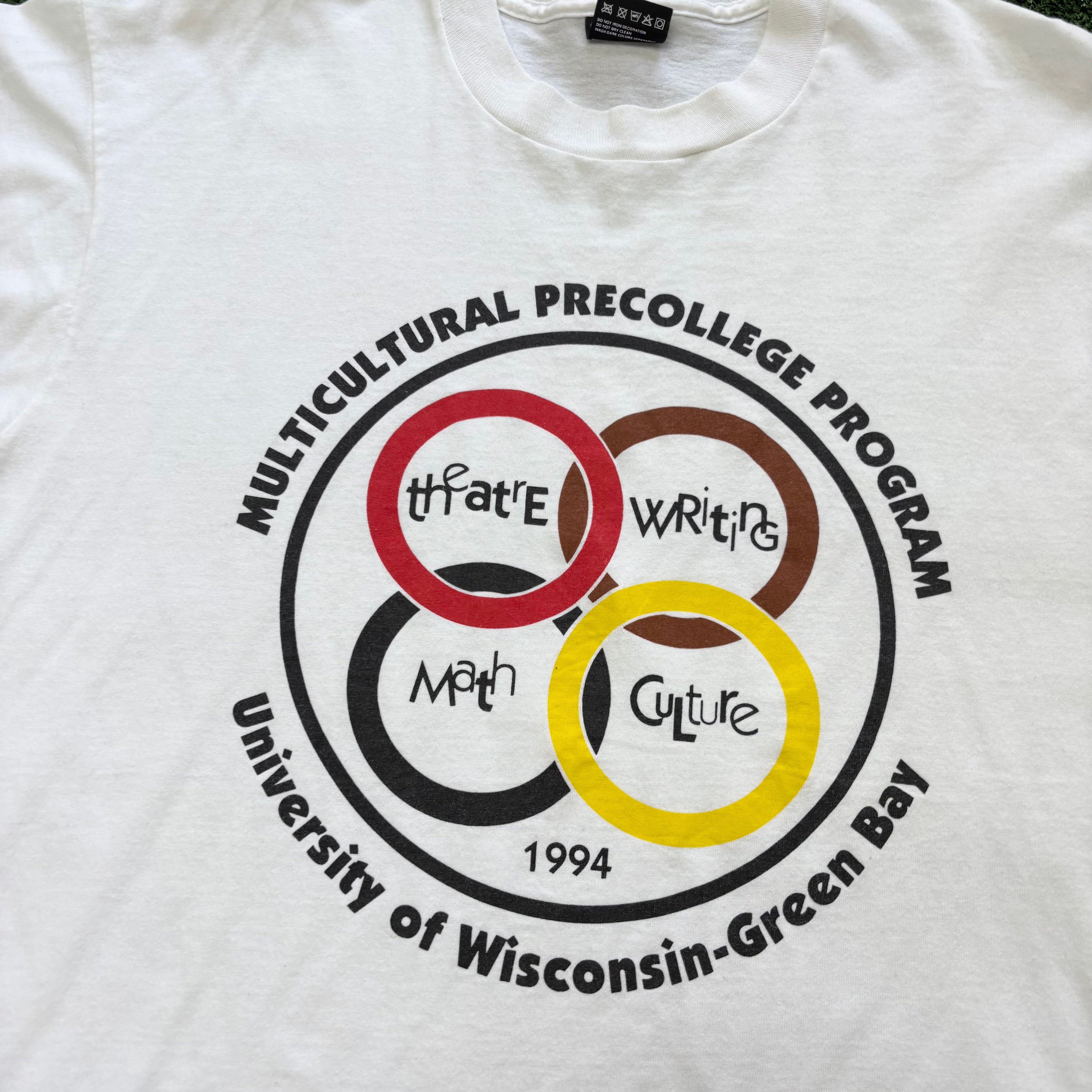 Vintage T Shirt Mens Large White Single Stitch Graphic Print 90s USA (E)